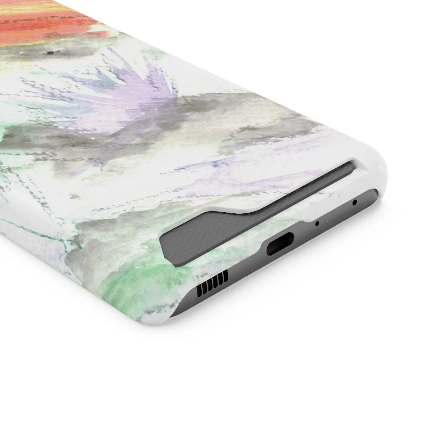 Samsung Phone Card Case Lavander Drift — Yellow Watercolor Flower Wallet - Laure Leprince - Artiste Peintre