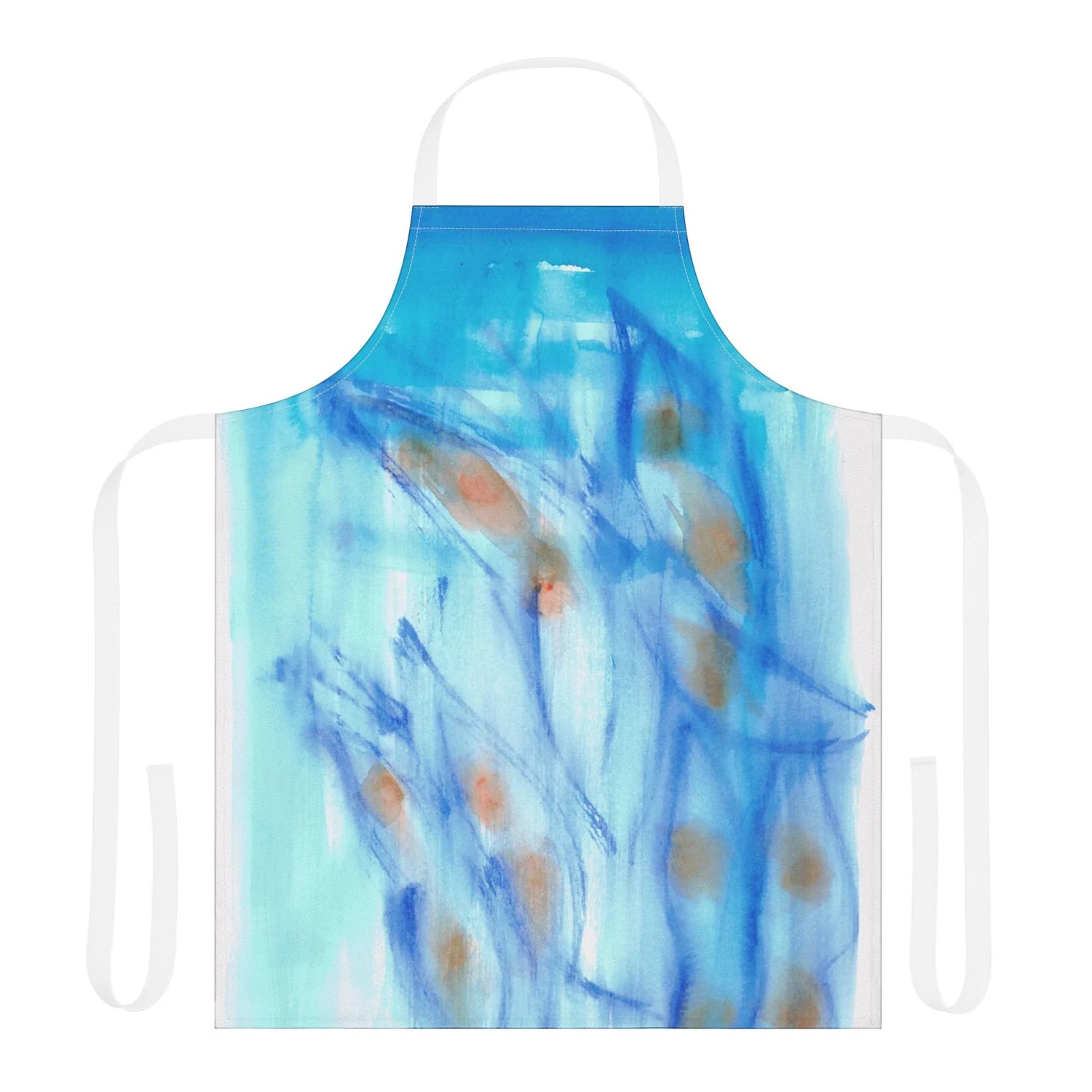 Abstract Apron Blue Sprouts– Artistic Kitchen Chef Gift - Laure Leprince - Artiste Peintre