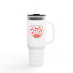 40oz Insulated Travel Mug –Mug Bouquet Watercolor Design