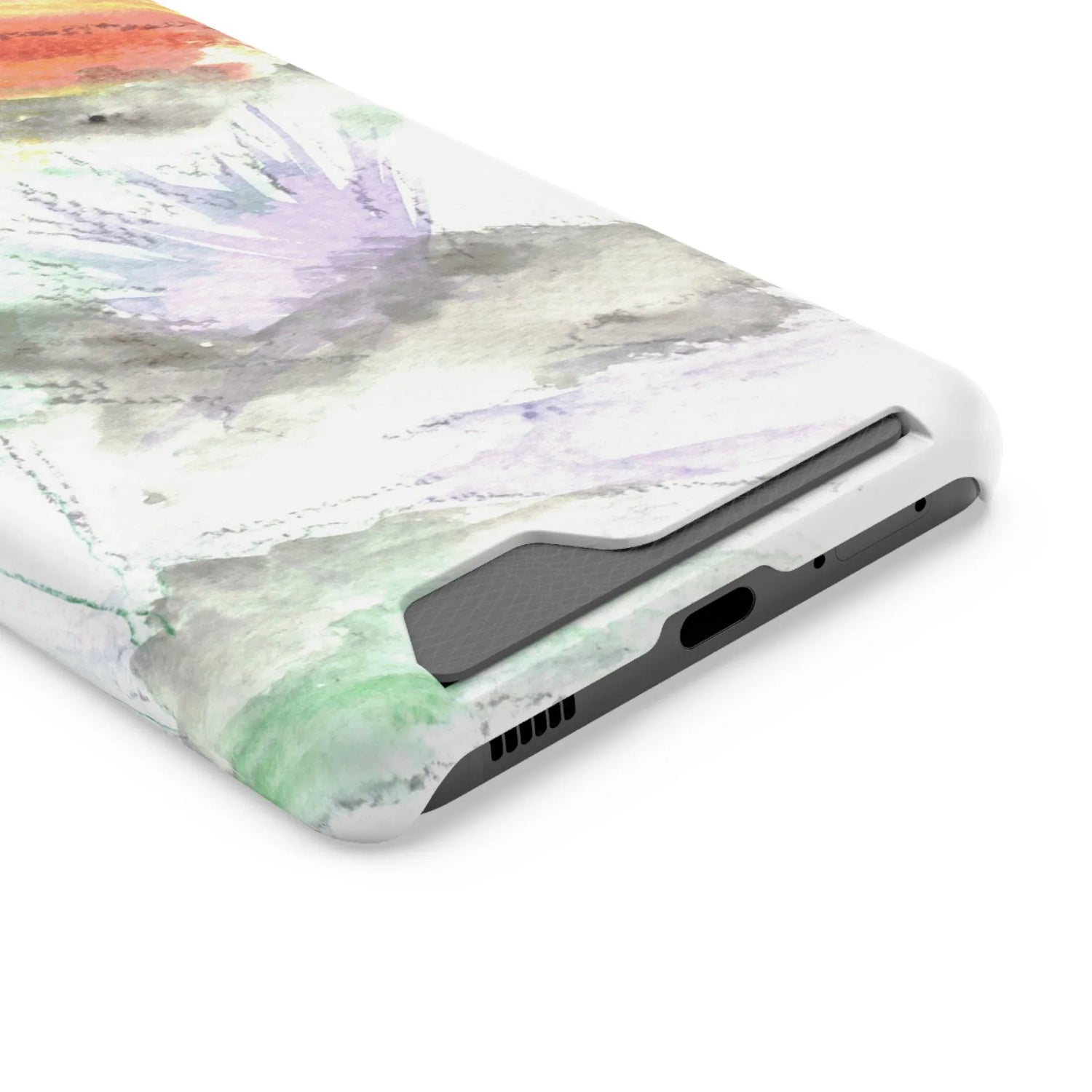 Samsung Phone Card Case Lavander Drift — Yellow Watercolor Flower Wallet - Laure Leprince - Artiste Peintre