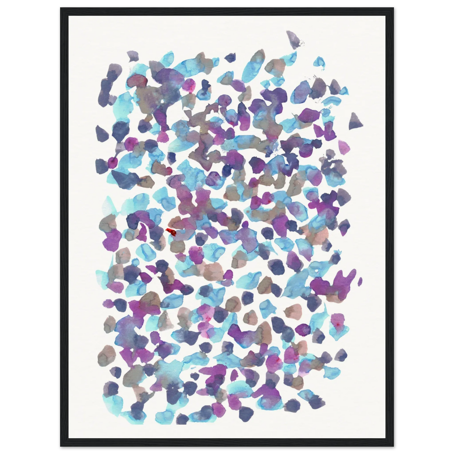 Museum-Quality Matte Paper Wooden Framed Poster Fragments Indigo - Laure Leprince - Artiste Peintre