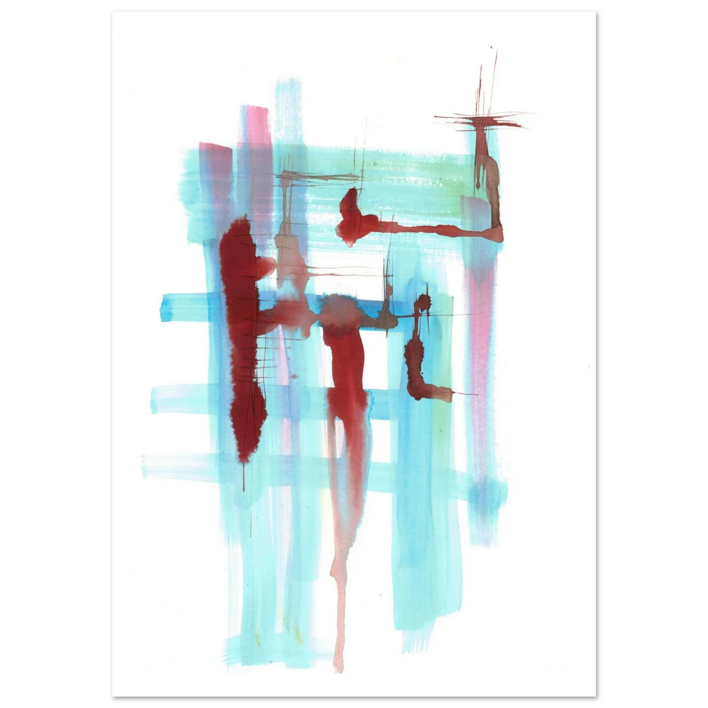 Premium Matte Paper Poster Aquarelle Originale RDJ3-10 - Laure Leprince - Artiste Peintre