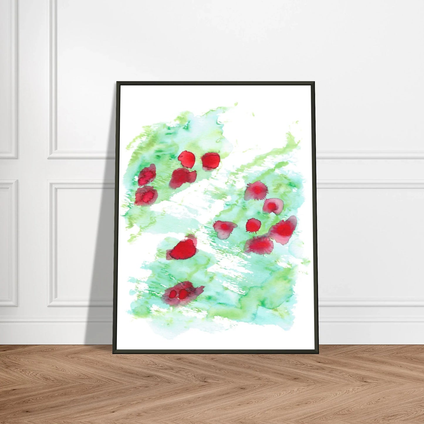 Classic Semi-Glossy Paper Metal Framed Poster Eclats Rouges - Laure Leprince - Artiste Peintre