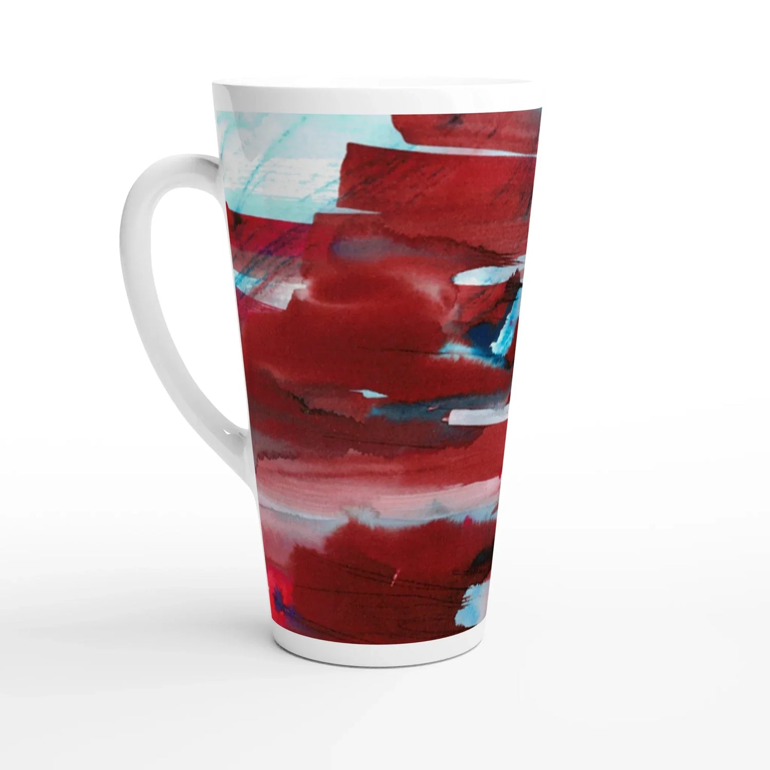 Mug à Latte en Céramique 500 ml Crimson Tower – Élégant, durable et brillant - Laure Leprince - Artiste Peintre