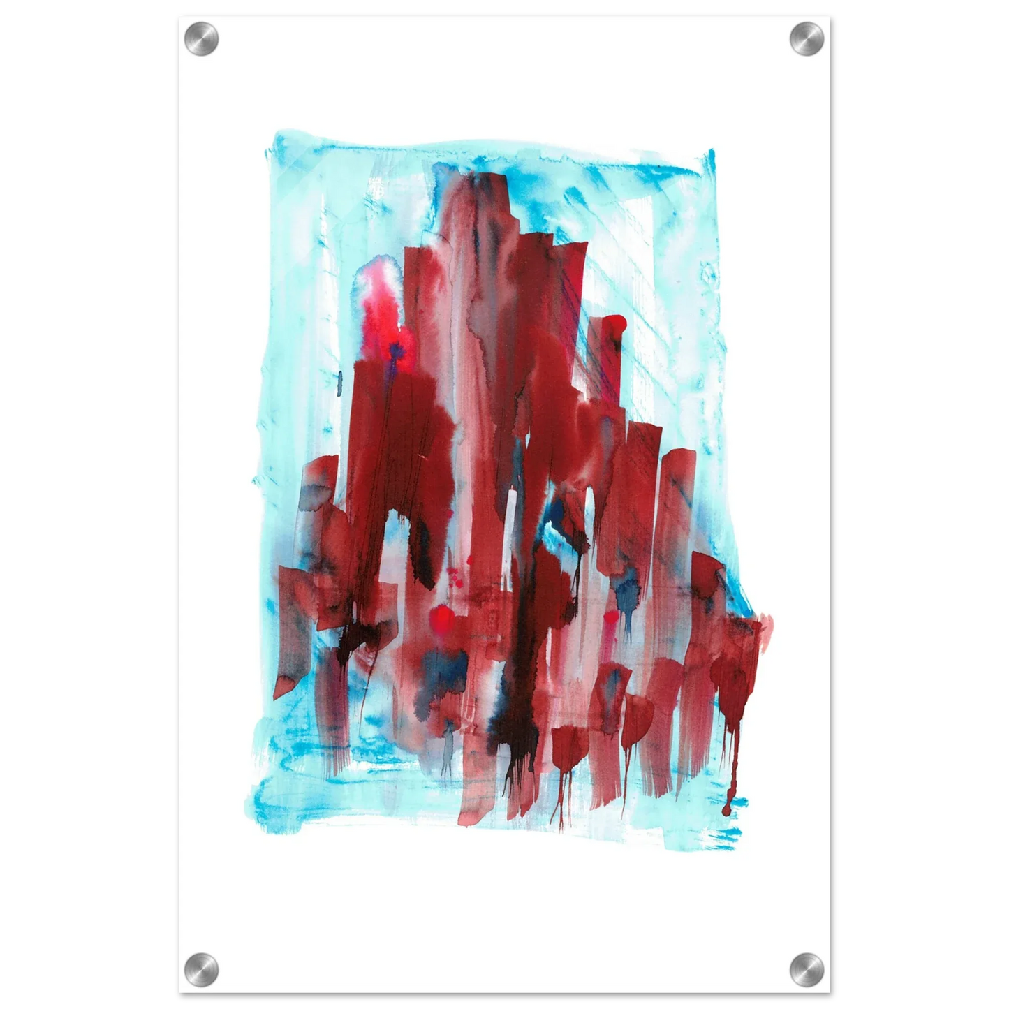 Impression sur acrylique brillante Crimson Tower| Art contemporain par Laure Leprince - Laure Leprince - Artiste Peintre
