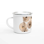 Mug en émail blanc 35 cl Sables stellaires – Léger, vintage et résistant - Laure Leprince - Artiste Peintre