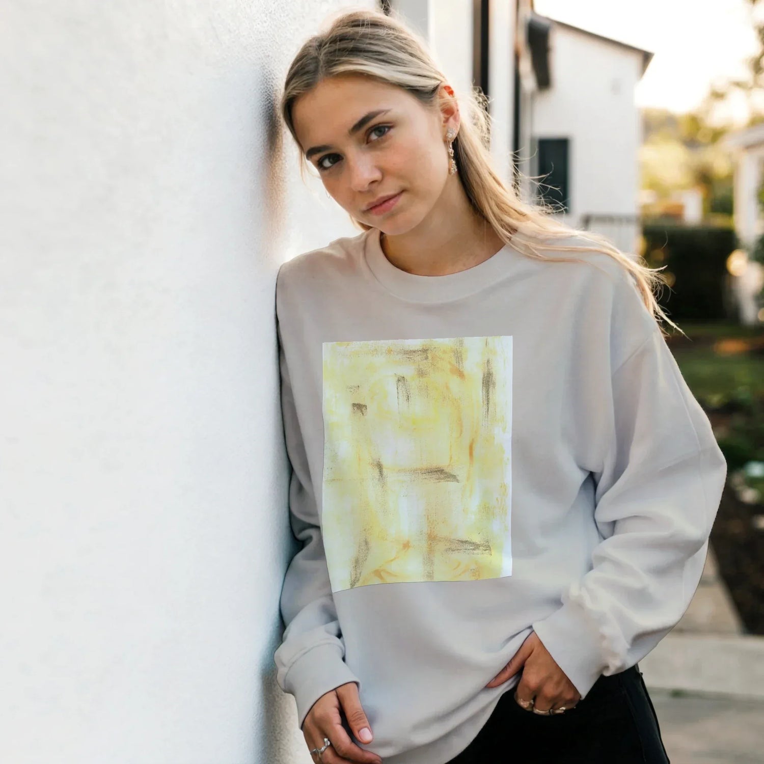 Sweatshirt Unisexe Classique Golden Haze – Impression Artistique Multicolore - Laure Leprince - Artiste Peintre