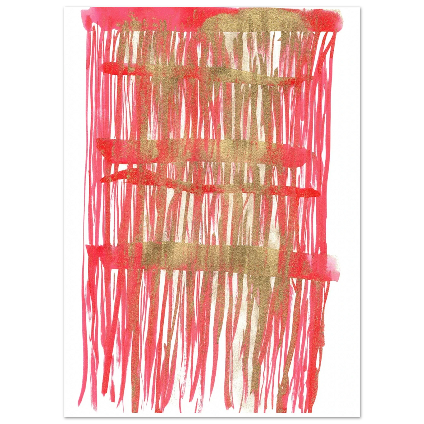 Affiche Premium Papier Mat – Red Waves Par l'Artiste Laure Leprince - Laure Leprince - Artiste Peintre