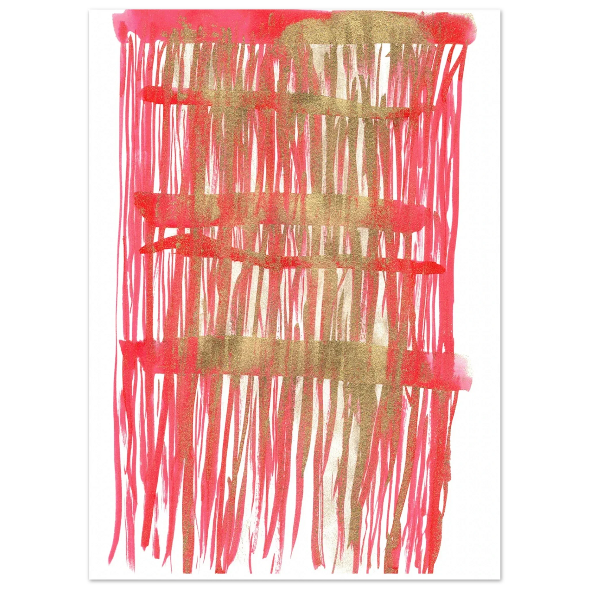 Affiche Premium Papier Mat – Red Waves Par l'Artiste Laure Leprince - Laure Leprince - Artiste Peintre