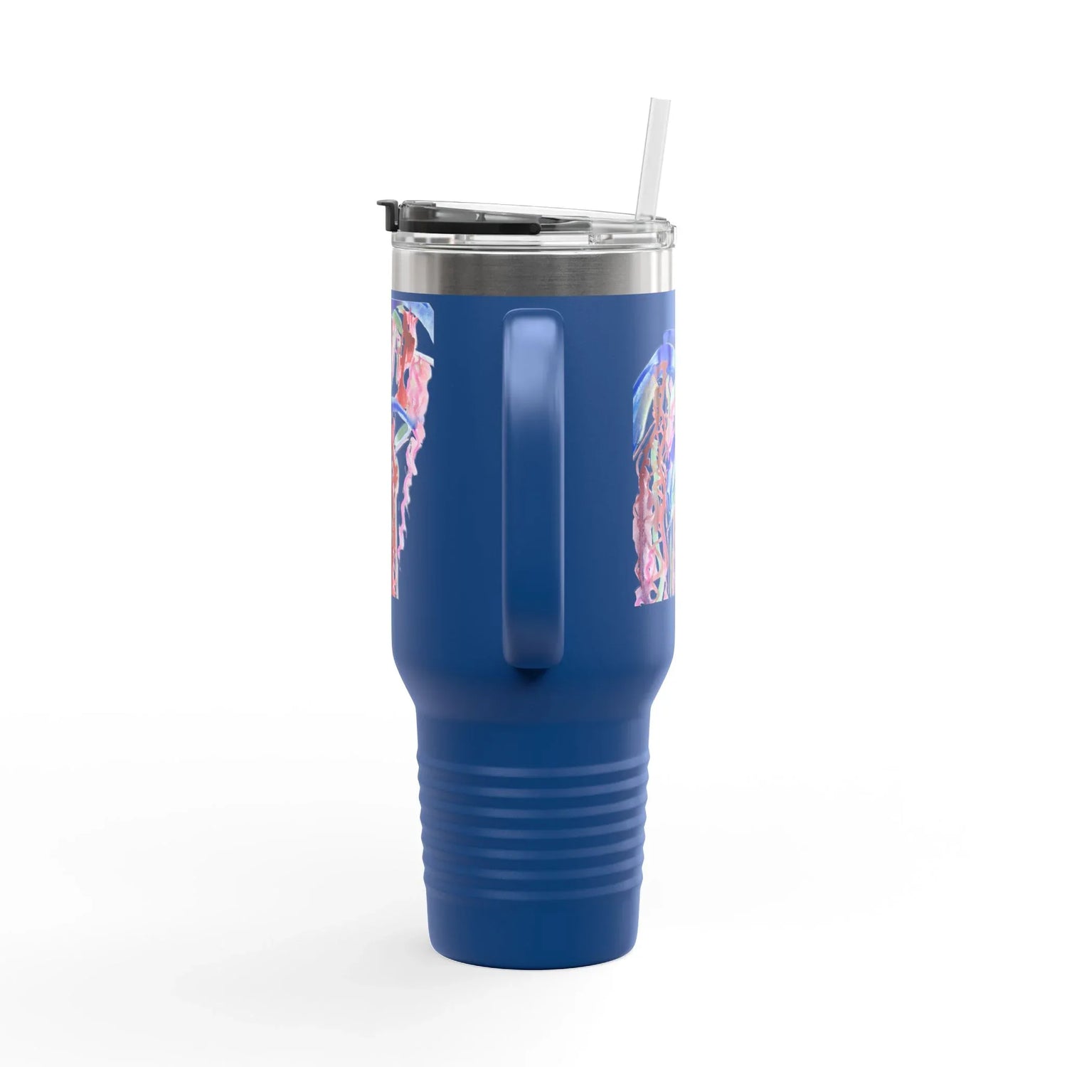 40oz Insulated Travel Mug – Coral Dance Watercolor Design - Laure Leprince - Artiste Peintre