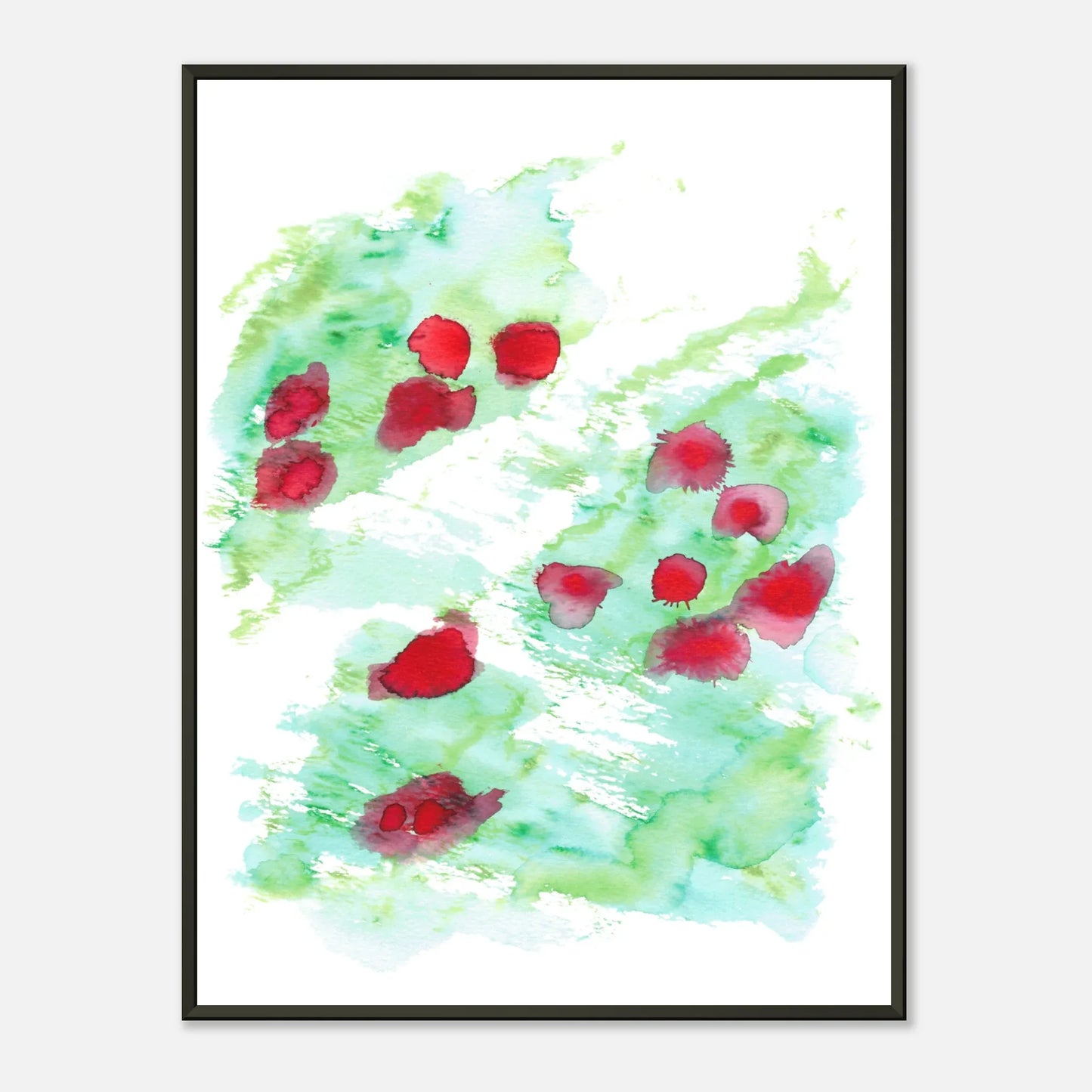Classic Semi-Glossy Paper Metal Framed Poster Eclats Rouges - Laure Leprince - Artiste Peintre