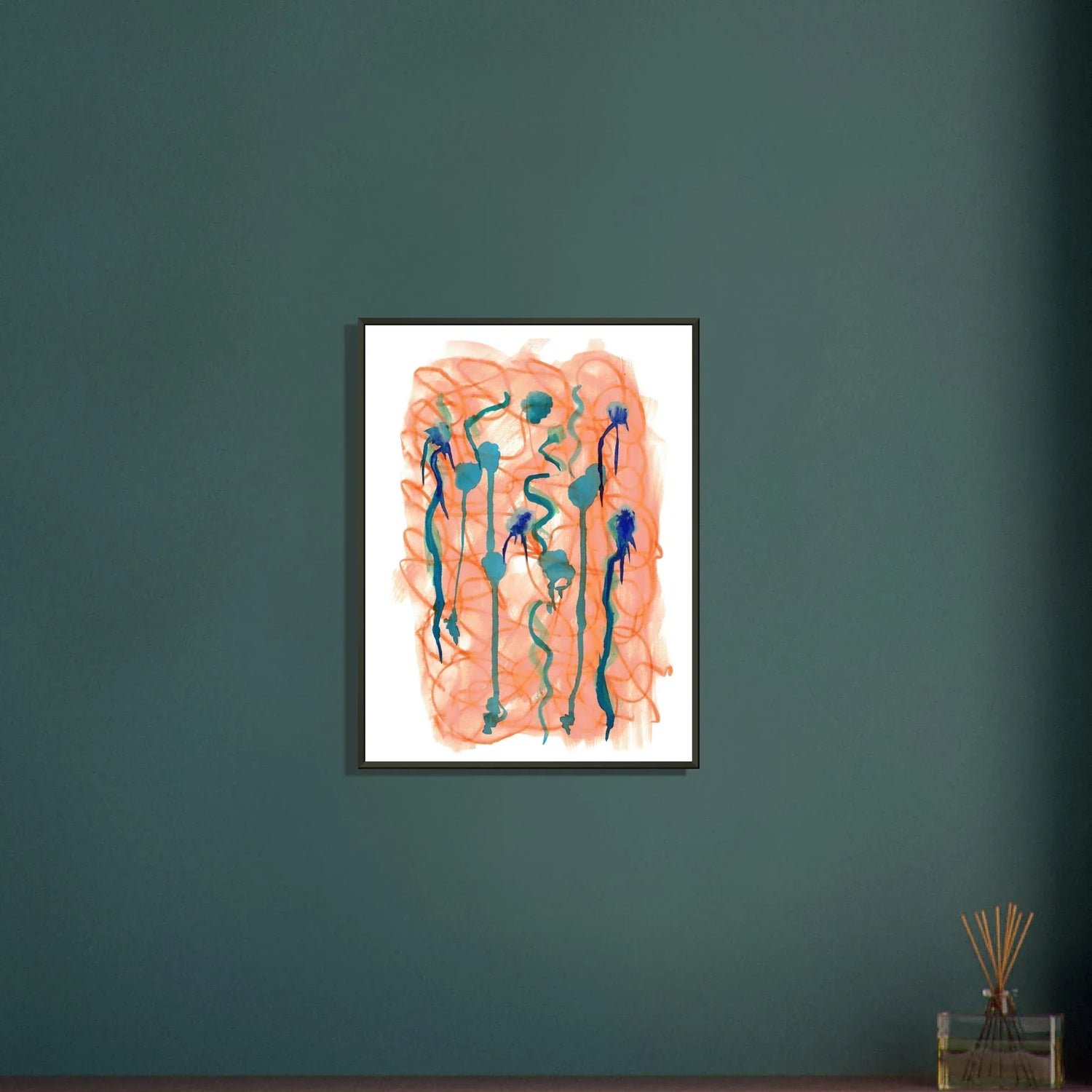 Classic Semi-Glossy Paper Metal Framed Post Saphir Ambre - Laure Leprince - Artiste Peintre