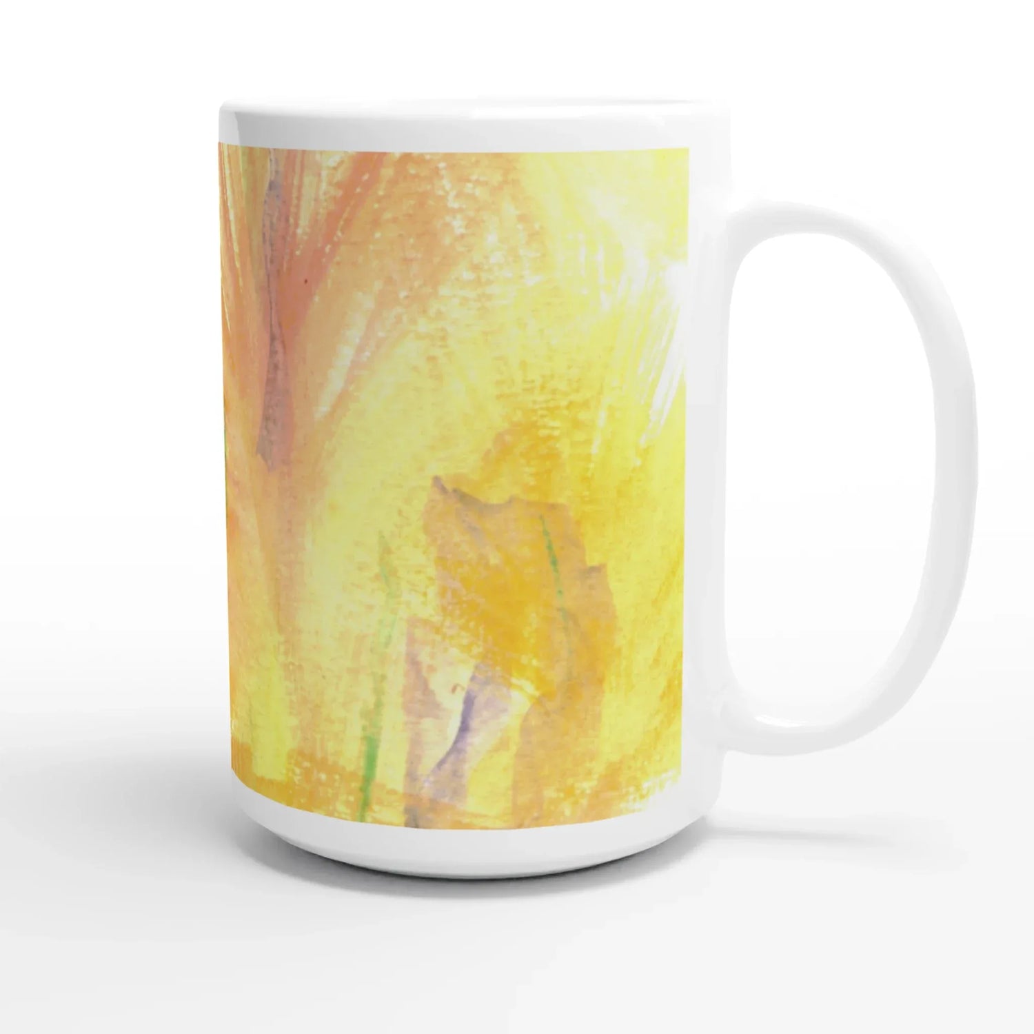 Mug en céramique blanche 44 Sun Whisper – Grand format, design et qualité durable - Laure Leprince - Artiste Peintre