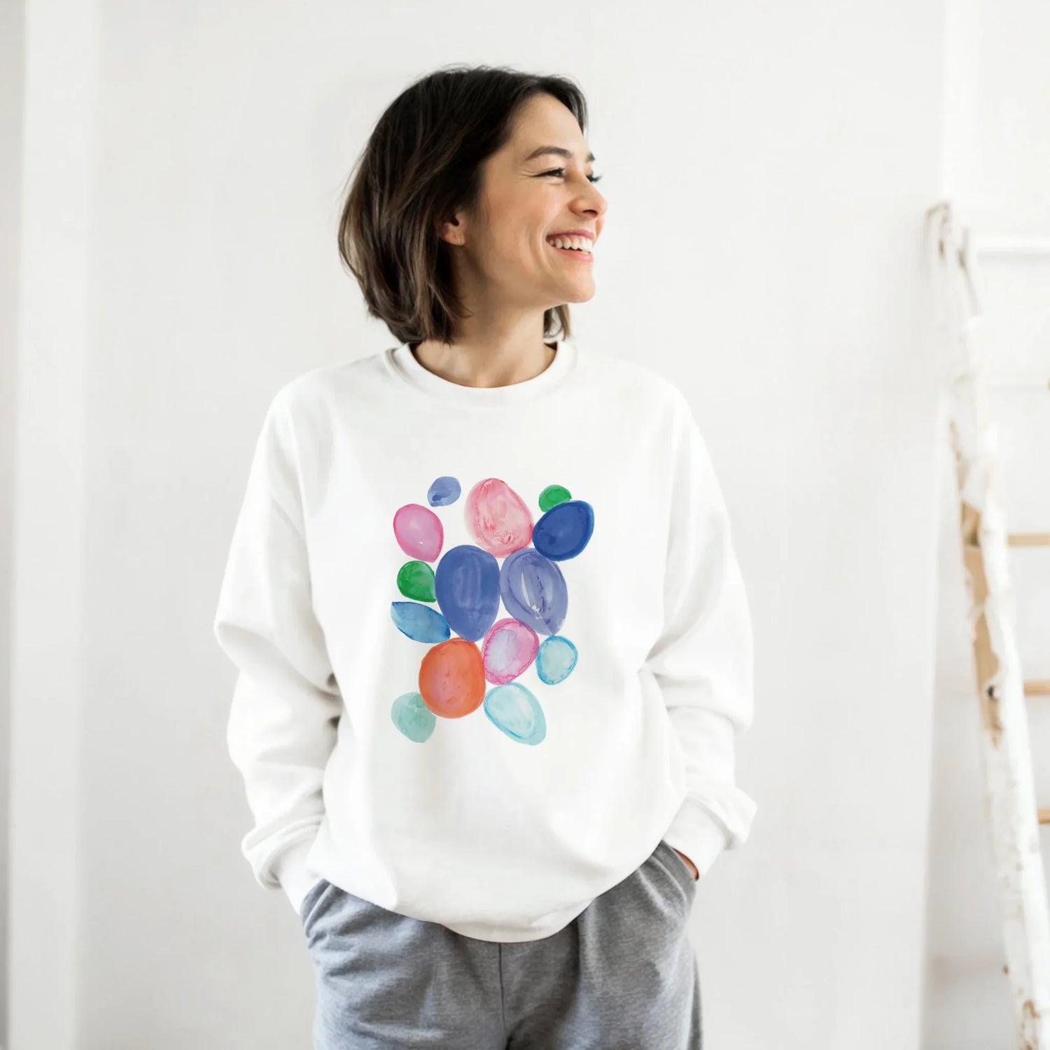Sweatshirt Unisexe Classique – Impression Artistique Multicolore | Premium Cotton Blend - Laure Leprince - Artiste Peintre