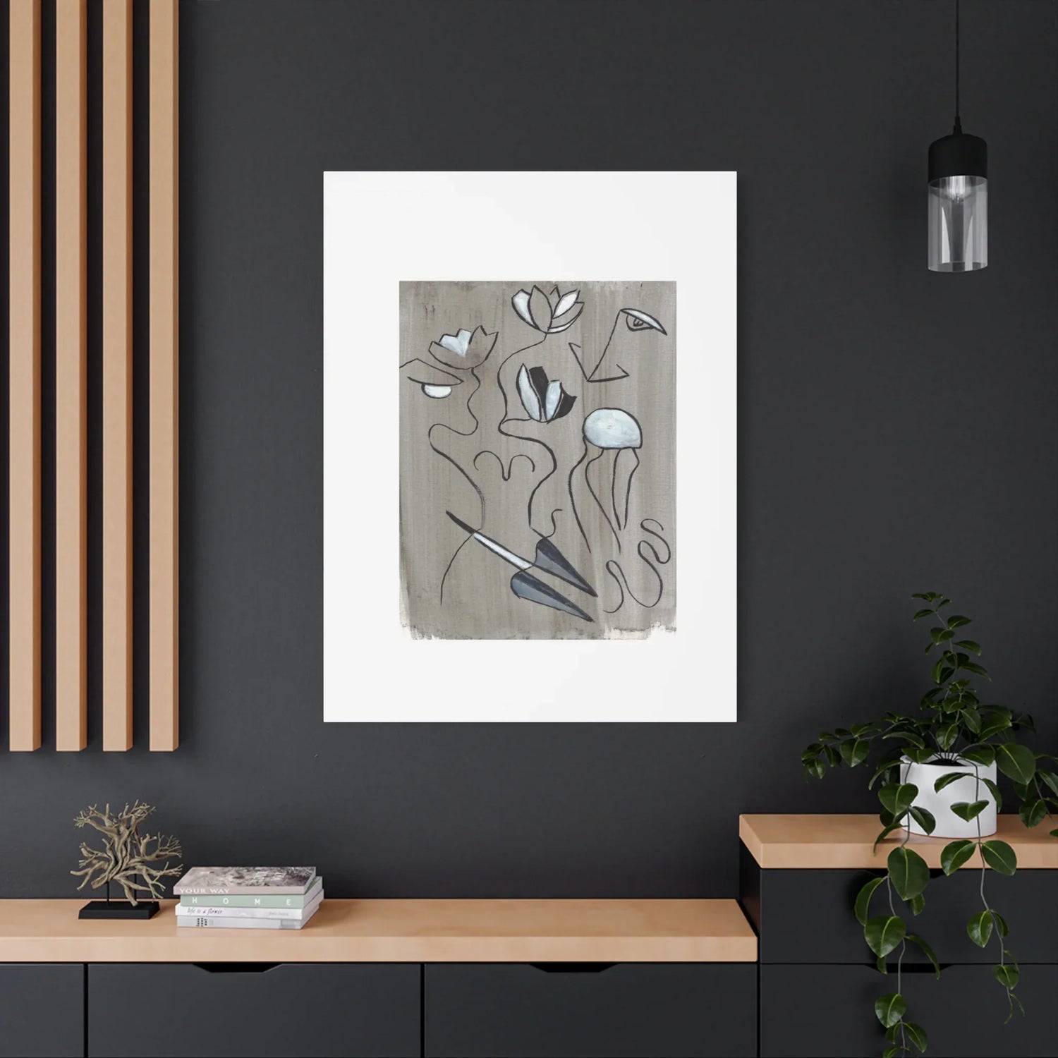Abstract Femme Lotus Canvas Print — Modern Coastal Wall Art - Laure Leprince - Artiste Peintre