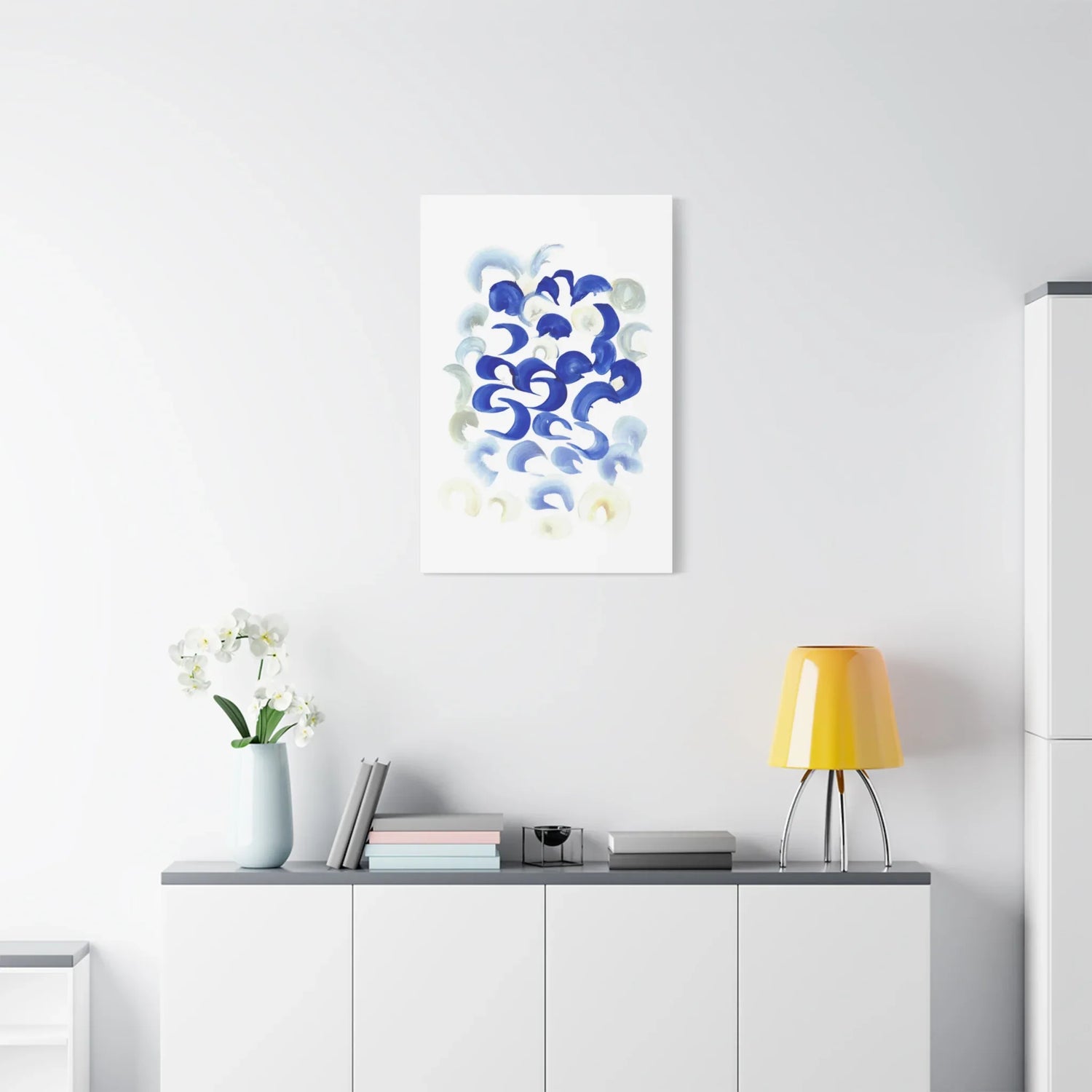 Abstract Blue Swirls Brushstroke Canvas Print — Modern Coastal Wall Art - Laure Leprince - Artiste Peintre