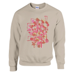 Sweatshirt Unisexe Classique Reseau Framboise – Impression Artistique Multicolore - Laure Leprince - Artiste Peintre