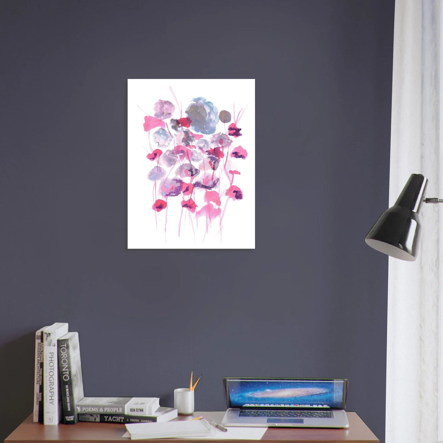 Affiche Encadrée Museum-Quality Matte Paper Wooden Framed Jardin des Ombrelles - Laure Leprince - Artiste Peintre
