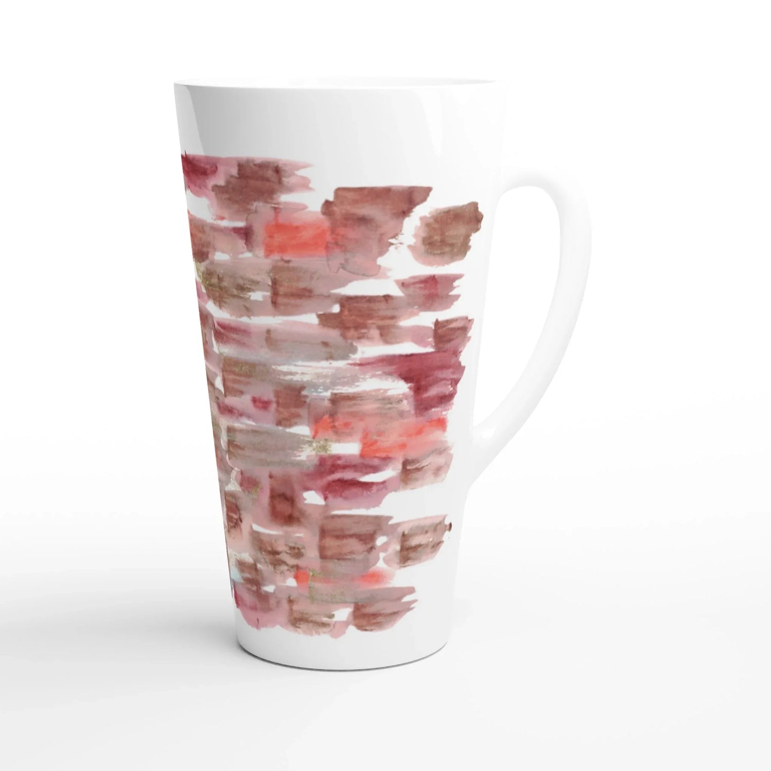 Mug à Latte en Céramique Blanche 500 ml Terracota waves – Élégant, durable et brillant - Laure Leprince - Artiste Peintre