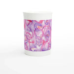 Mug en porcelaine blanche 30 cl Floraison Intime– Élégance et finesse intemporelle - Laure Leprince - Artiste Peintre