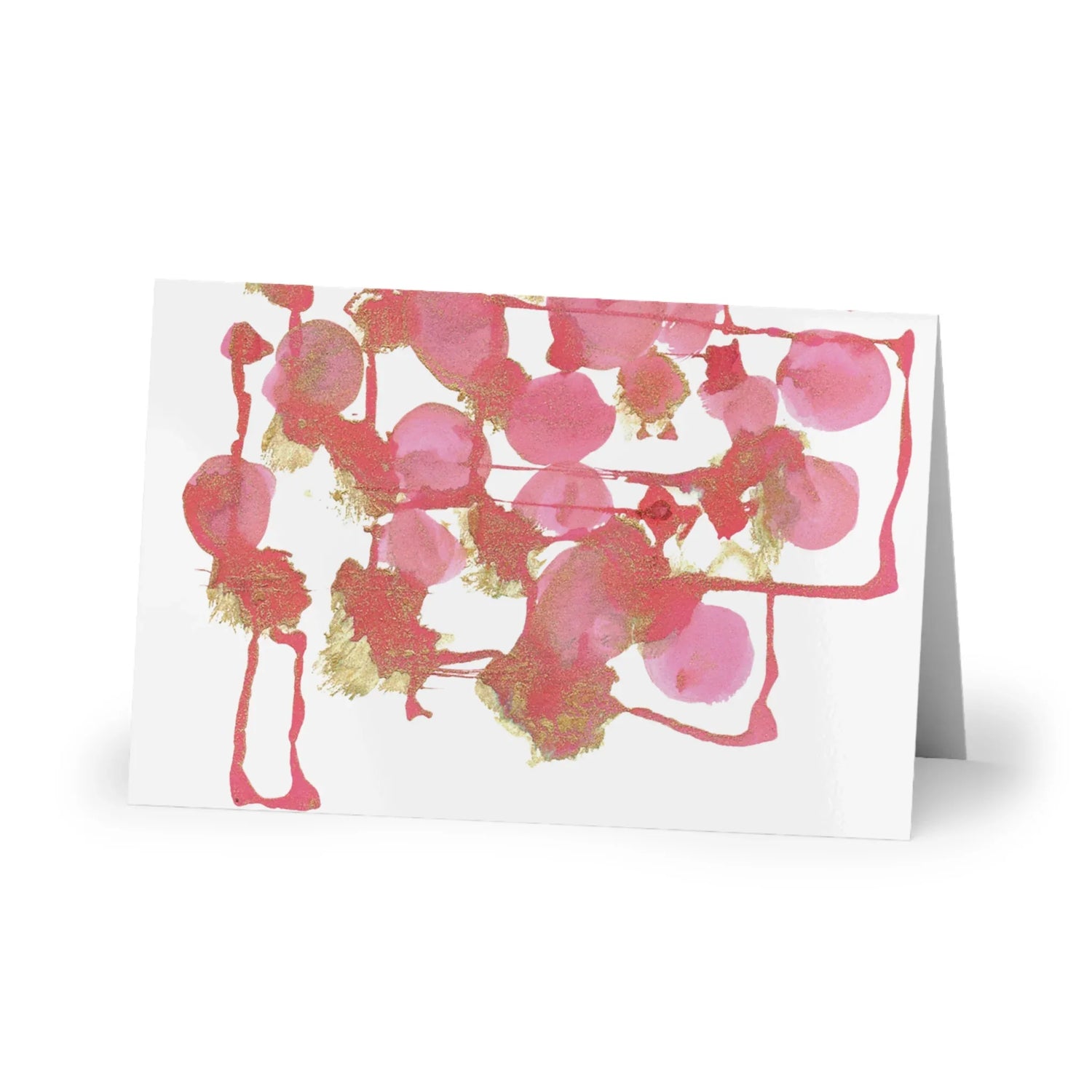 Reseau Framboise Watercolor Leaf Greeting Card - Elegant - Laure Leprince - Artiste Peintre