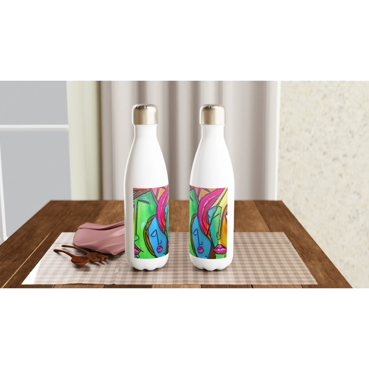 Bouteille isotherme en acier inoxydable 500 ml trouncho – Design artistique exclusif - Laure Leprince - Artiste Peintre