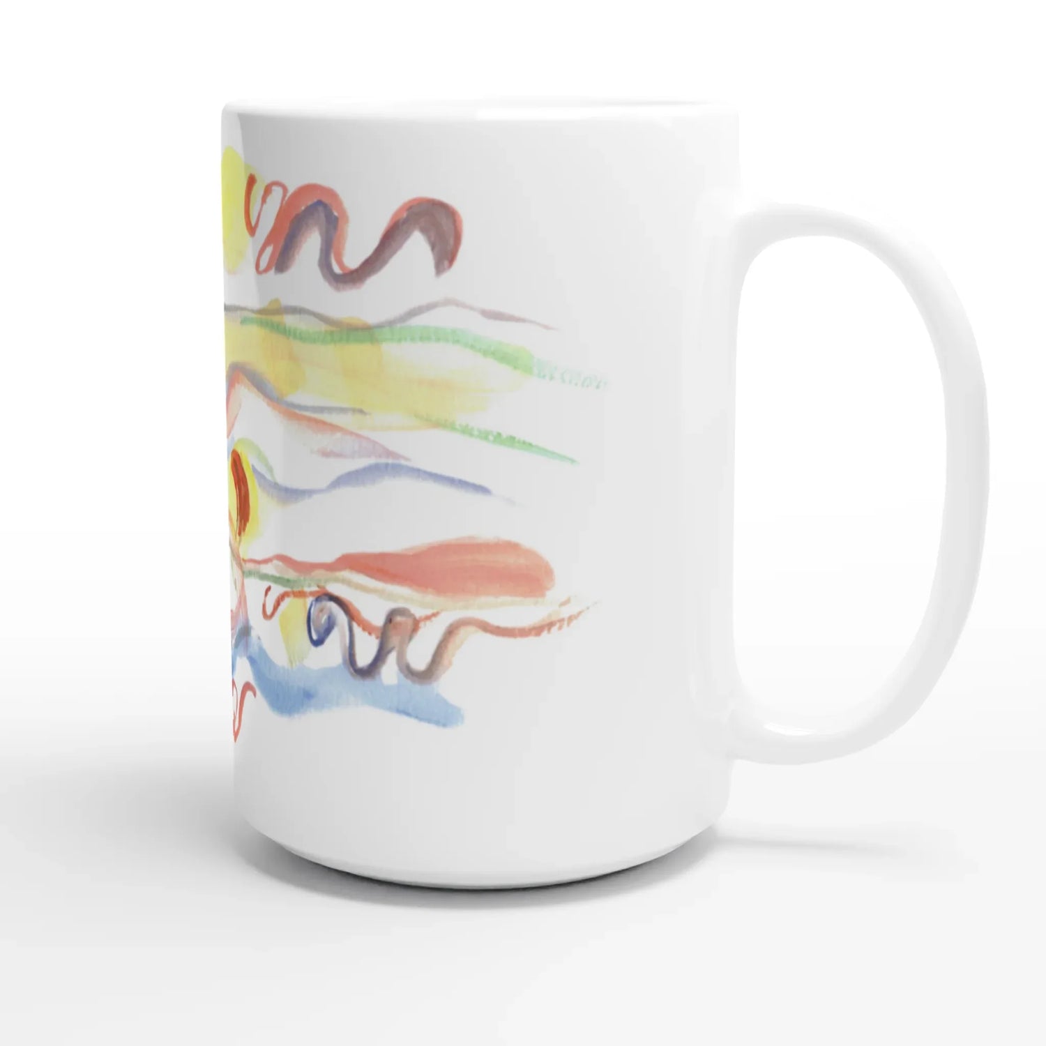 Mug en céramique blanche 44 cl Serpentins – Grand format, design et qualité durable - Laure Leprince - Artiste Peintre