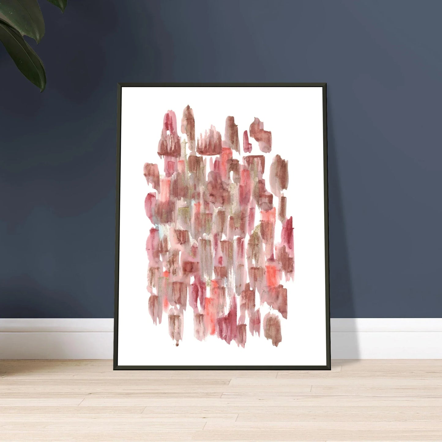 Classic Semi-Glossy Paper Metal Framed Poste Terracotta Waves - Laure Leprince - Artiste Peintre