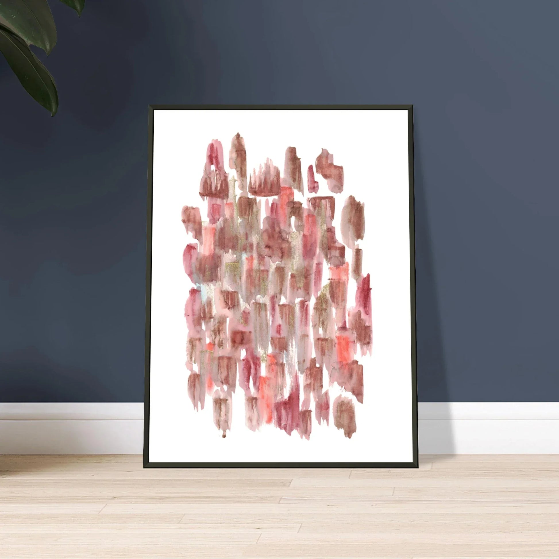 Classic Semi-Glossy Paper Metal Framed Poste Terracotta Waves - Laure Leprince - Artiste Peintre