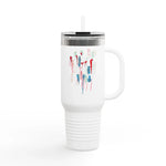 40oz Insulated Travel Mug – Personnages Watercolor Design - Laure Leprince - Artiste Peintre
