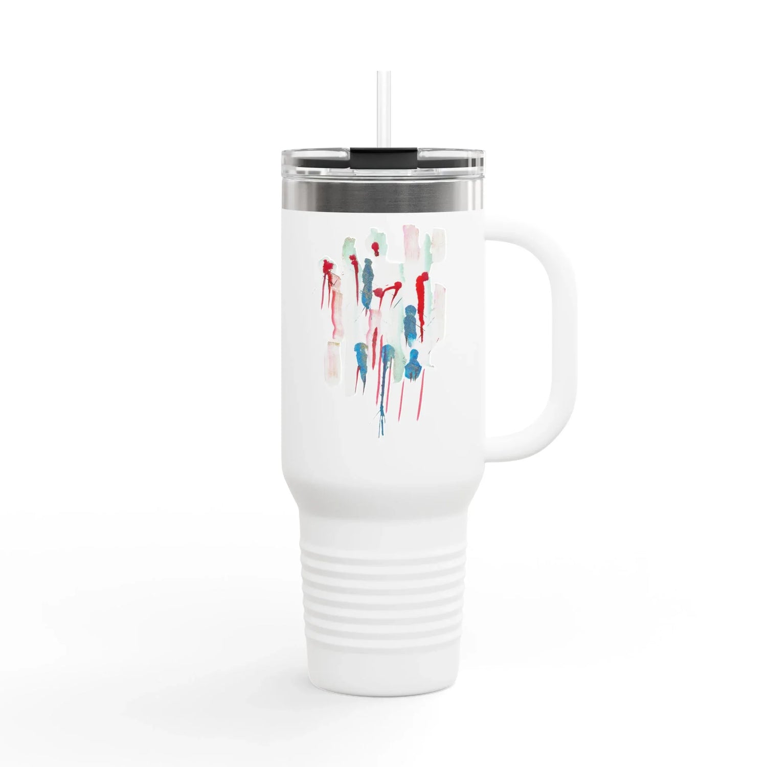 40oz Insulated Travel Mug – Personnages Watercolor Design - Laure Leprince - Artiste Peintre