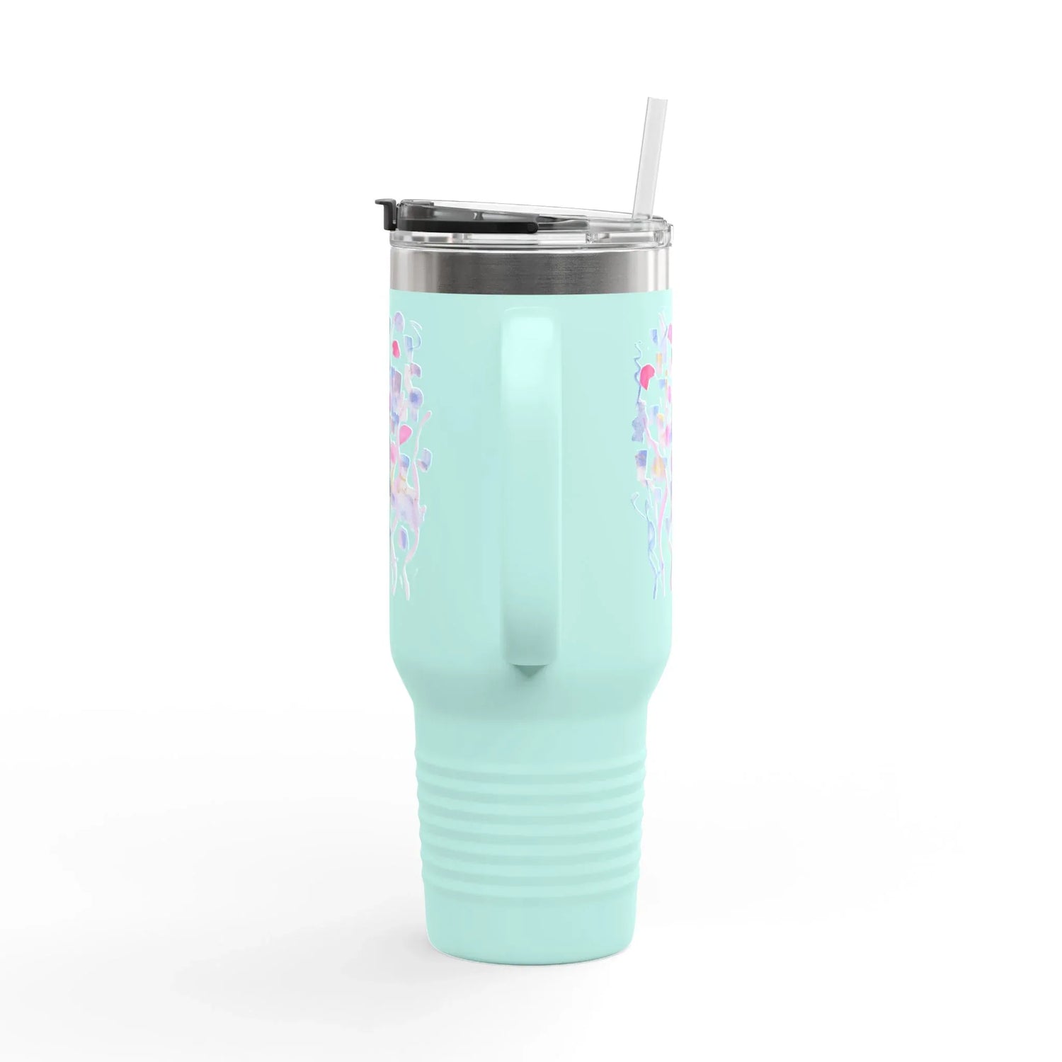 40oz Insulated Travel Mug – Petal Drift Watercolor Design - Laure Leprince - Artiste Peintre