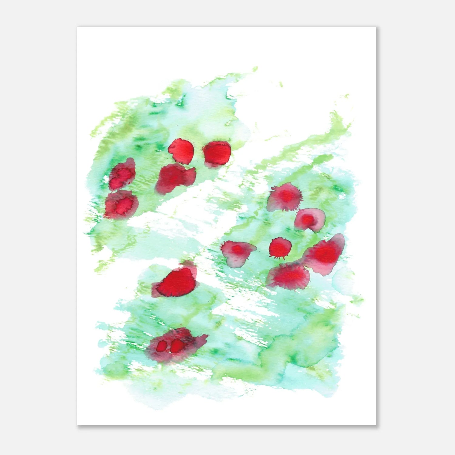 Affiche premium sur papier mat Eclats Rouges – Art mural de qualité supérieure - Laure Leprince - Artiste Peintre