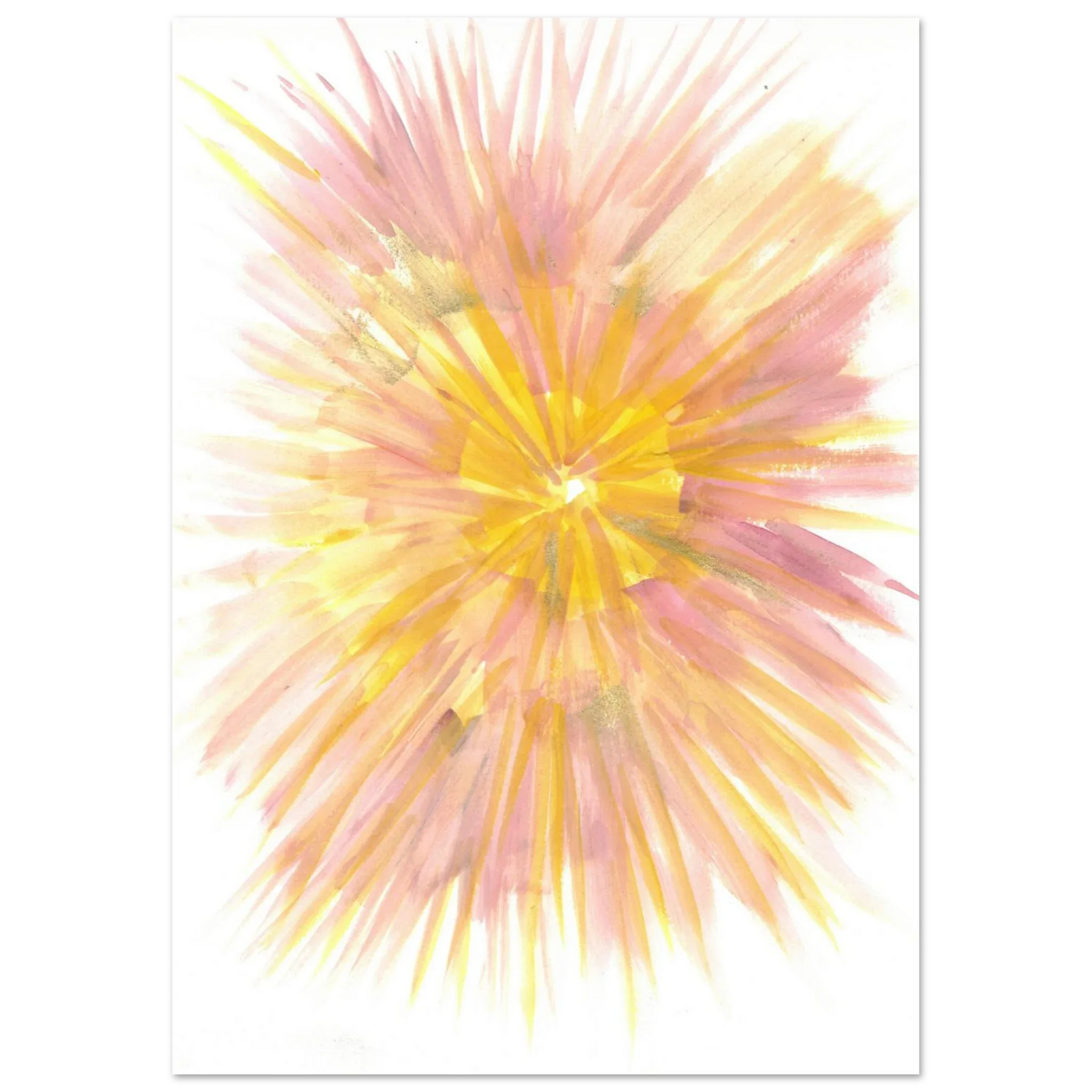 Abstract Sunrise Burst Art Print - Premium Matte Paper Poster with Dynamic Watercolor Design - Laure Leprince - Artiste Peintre