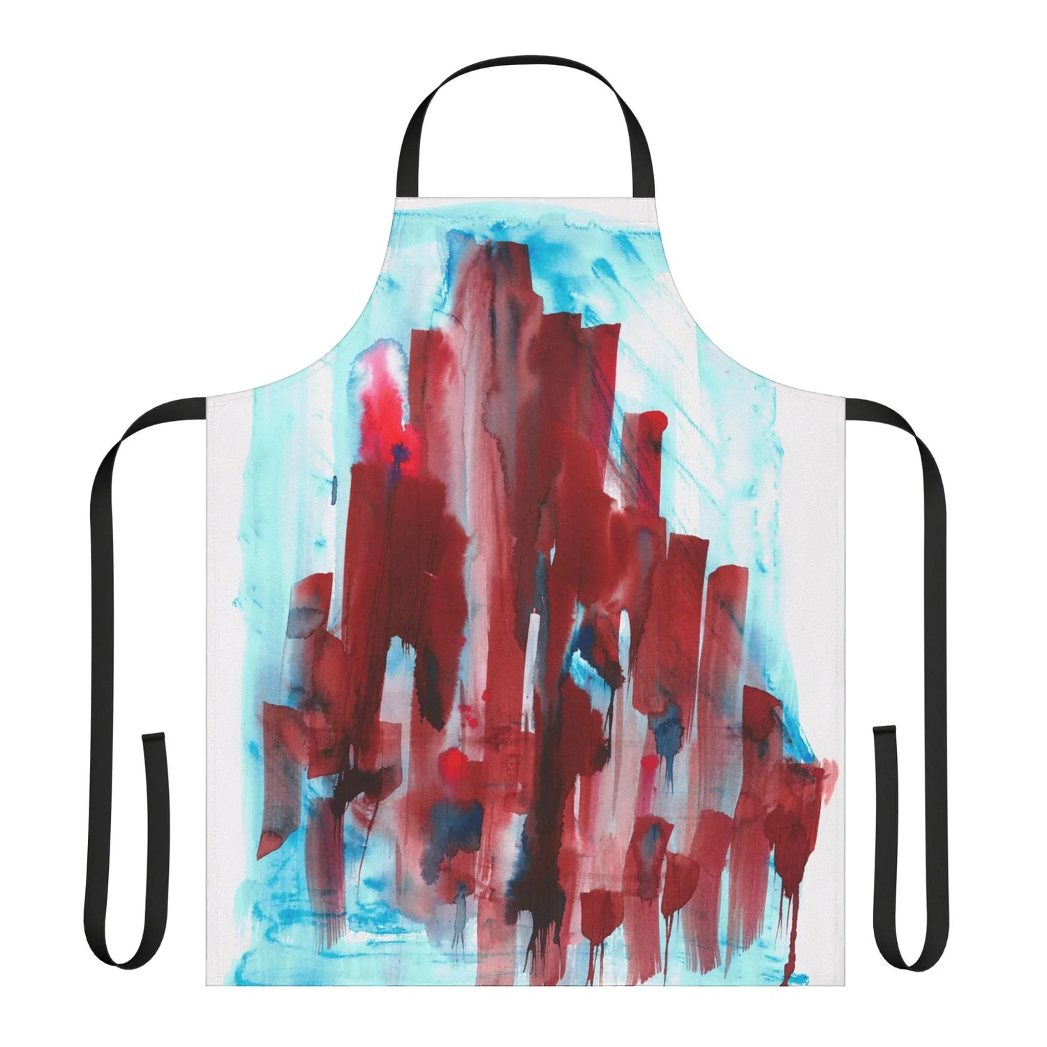 Abstract Apron Crimson Tower – Artistic Kitchen Chef Gift - Laure Leprince - Artiste Peintre