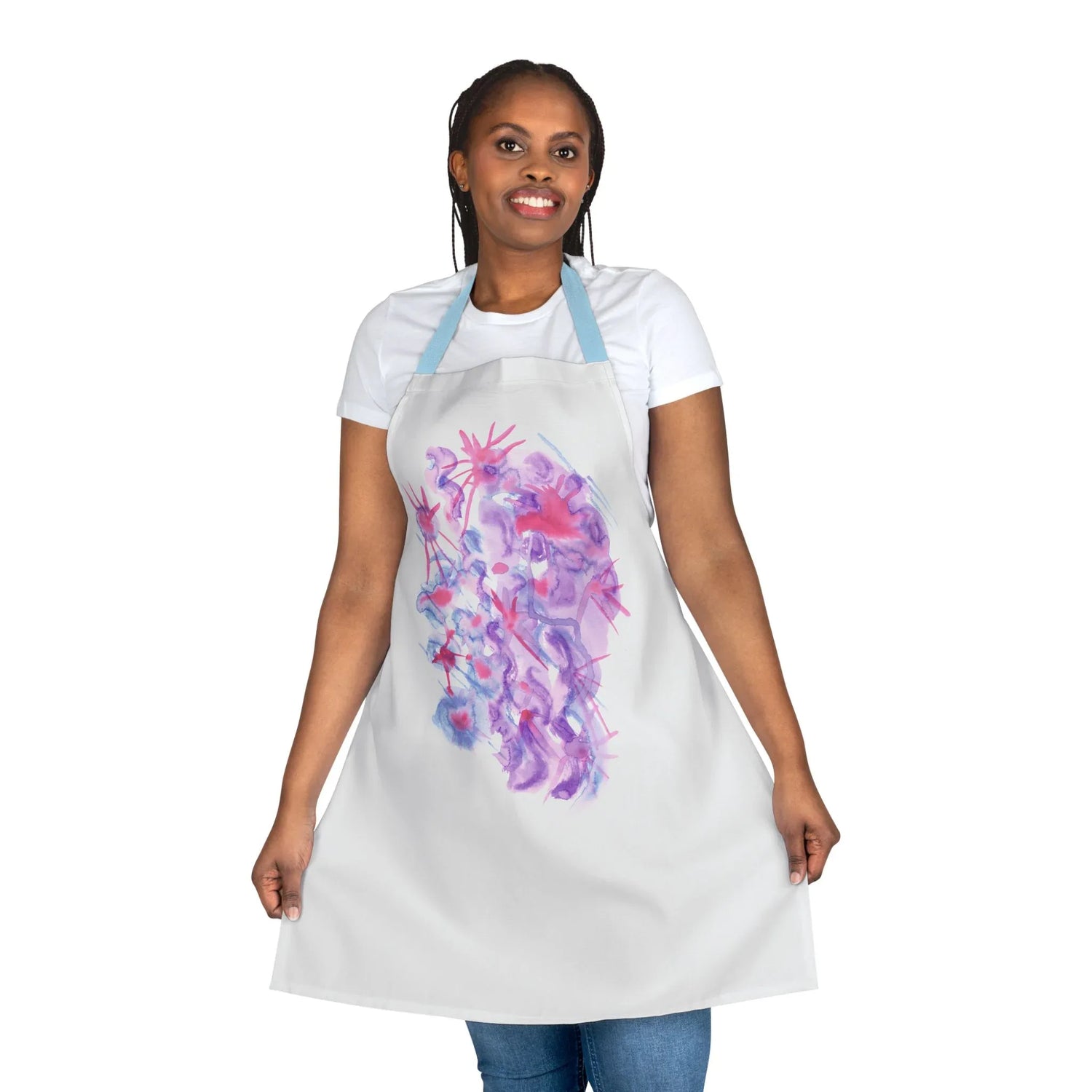 Abstract Apron Nebuleuse Poupre – Artistic Kitchen Chef Gift - Laure Leprince - Artiste Peintre