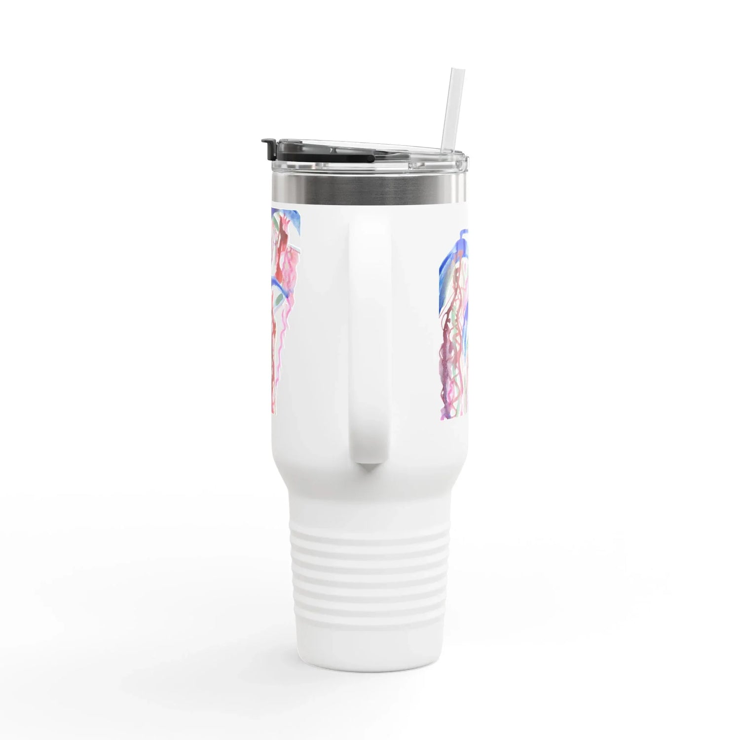 40oz Insulated Travel Mug – Coral Dance Watercolor Design - Laure Leprince - Artiste Peintre