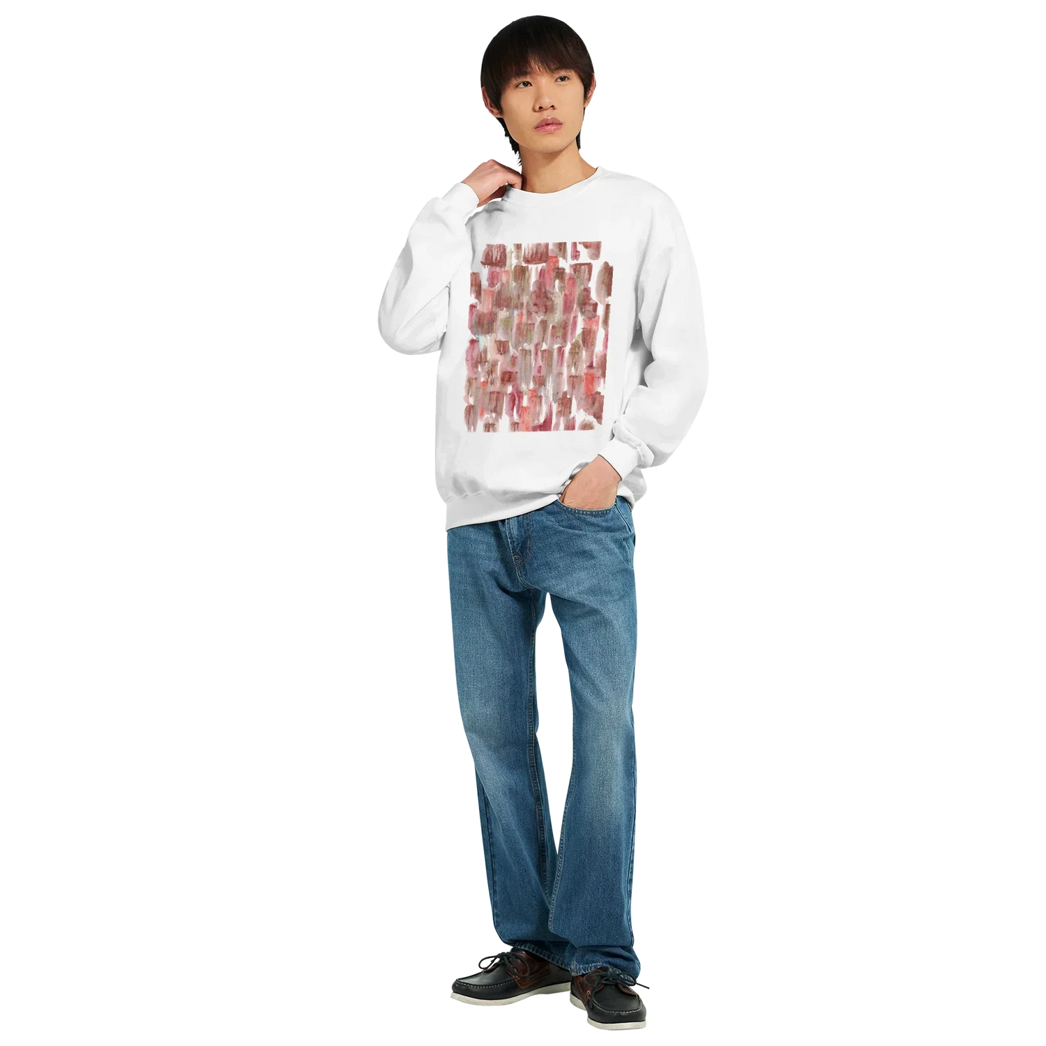 Sweatshirt Unisexe Classique Terracotta Waves – Impression Artistique Multicolore - Laure Leprince - Artiste Peintre