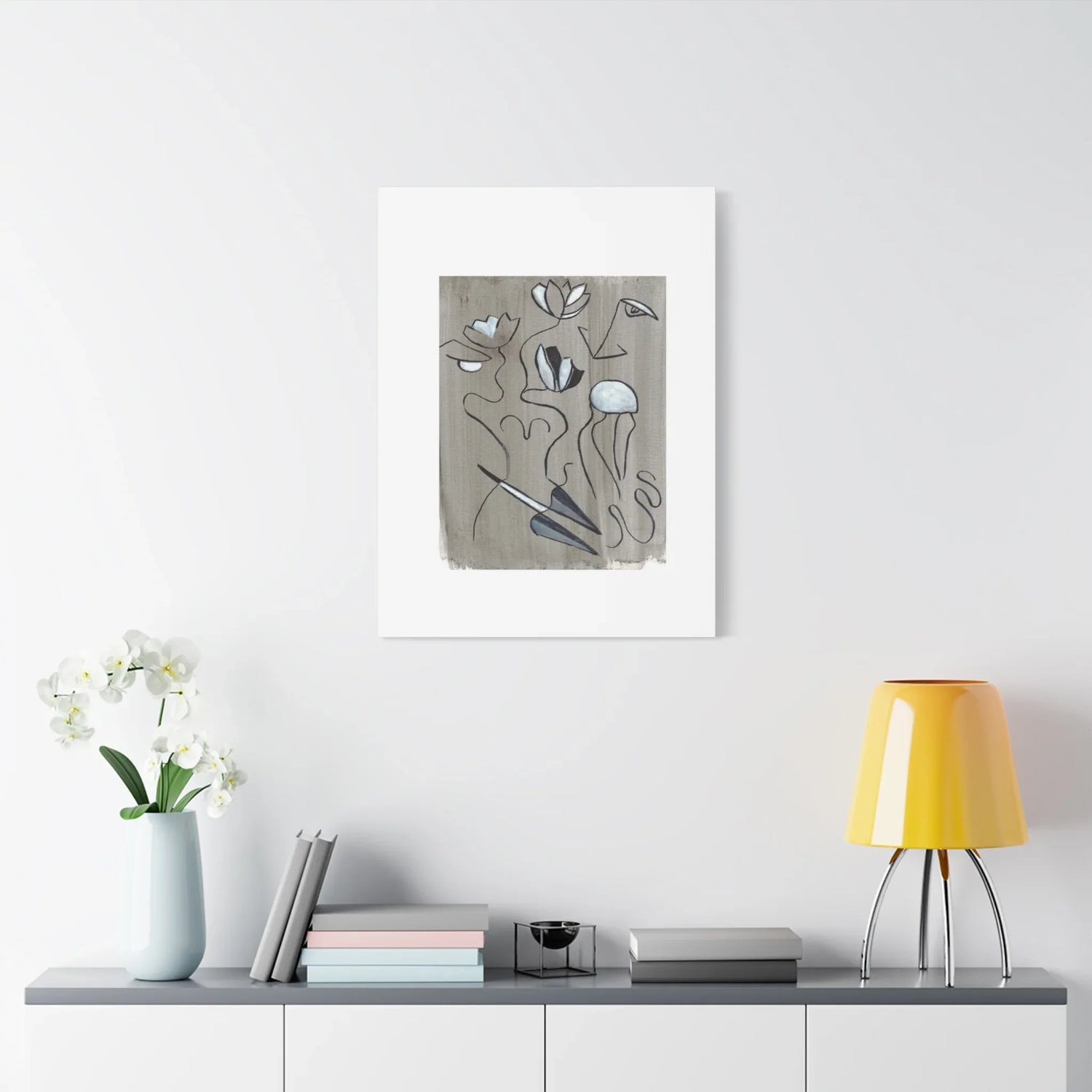 Abstract Femme Lotus Canvas Print — Modern Coastal Wall Art - Laure Leprince - Artiste Peintre