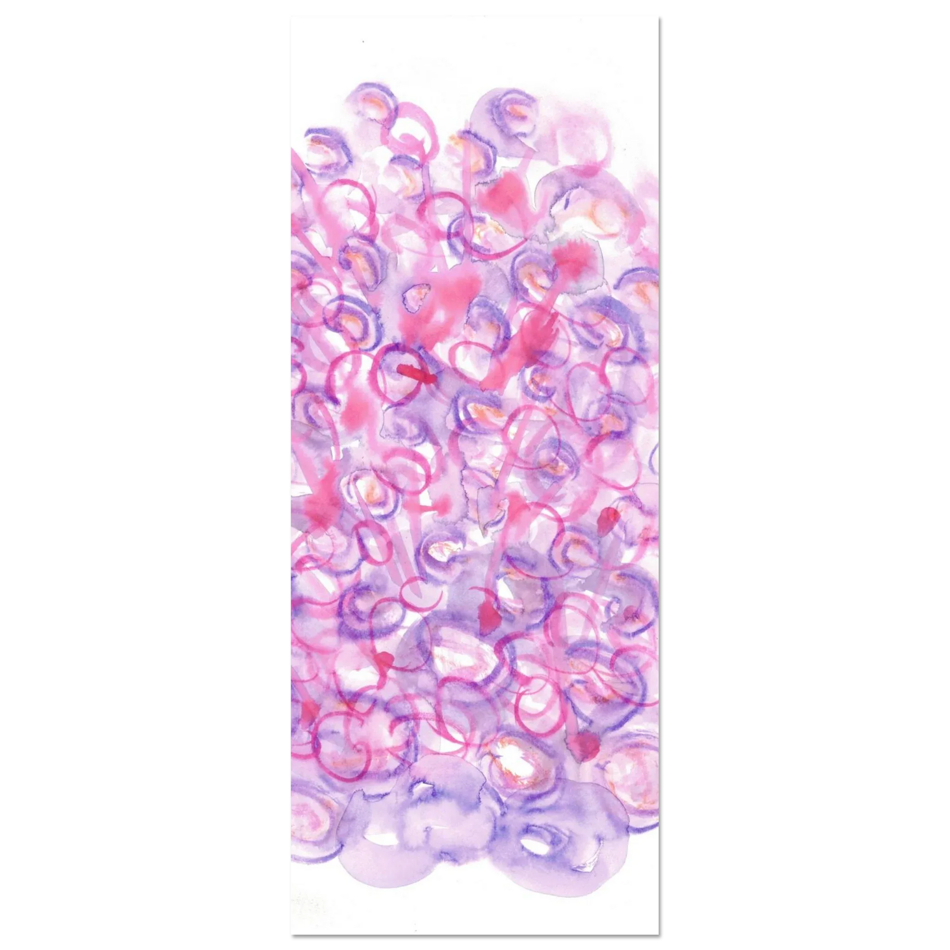 Abstract Swirls Watercolour Poster in Pink & Purple - Premium Matte Paper Art Print RDJ3-1 - Laure Leprince - Artiste Peintre