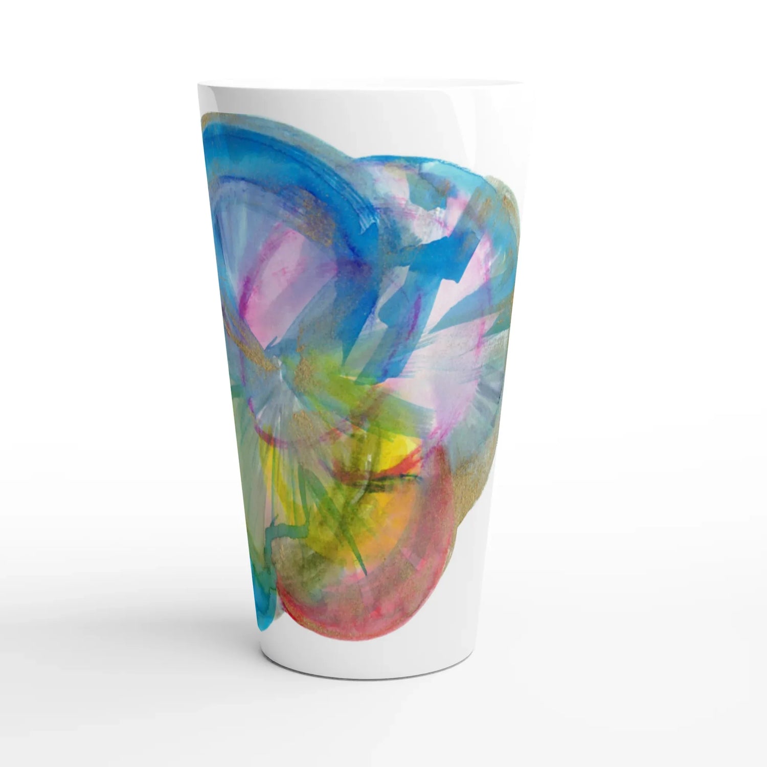 Mug à Latte en Céramique Blanche 500 ml Crystal Bloom – Élégant, durable et brillant - Laure Leprince - Artiste Peintre