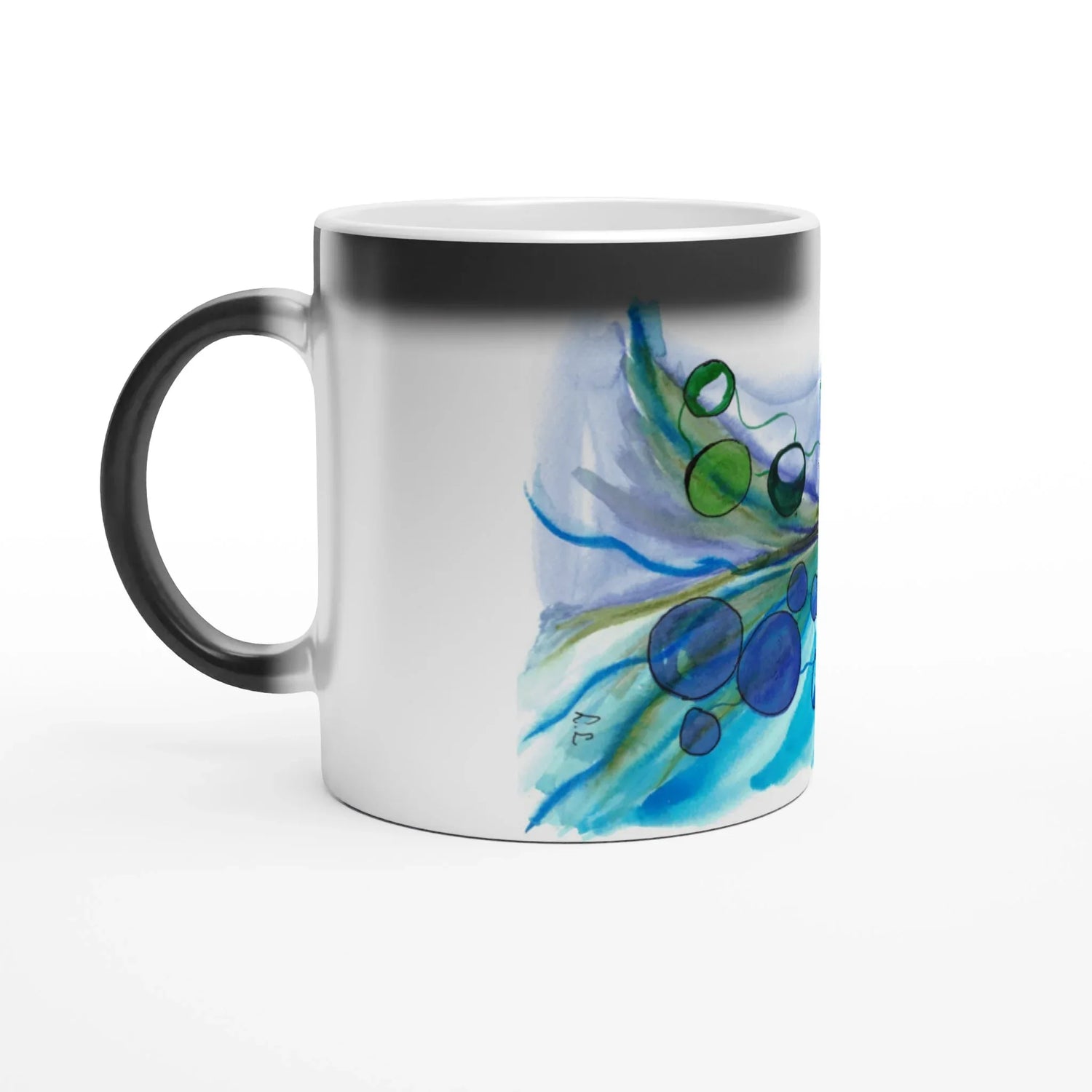 Mug magique en céramique 325 ml Ecosphères – Révèlez votre motif à la chaleur - Laure Leprince - Artiste Peintre