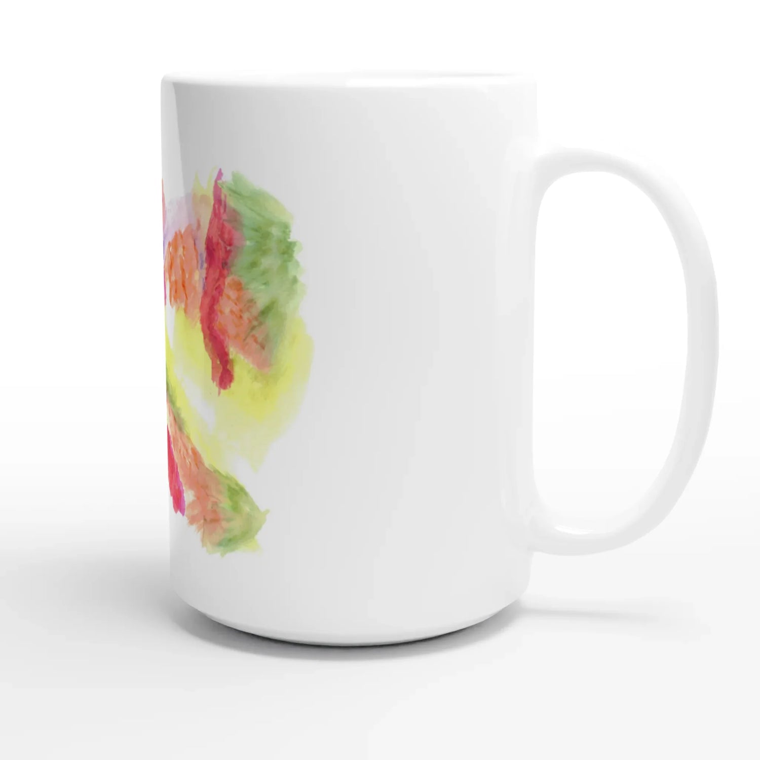 Mug en céramique blanche 44 cl Eclosion Chromatique – Grand format, design et qualité durable - Laure Leprince - Artiste Peintre