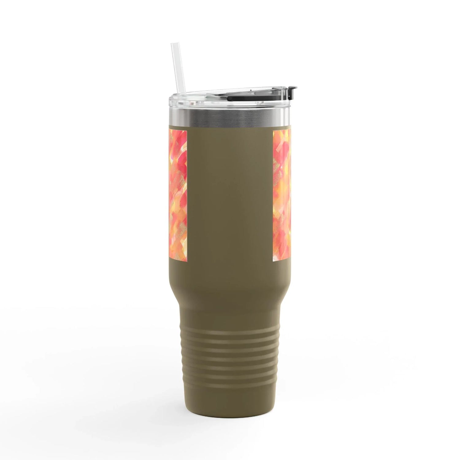 40oz Insulated Travel Mug – Sunset Ember Watercolor Design - Laure Leprince - Artiste Peintre