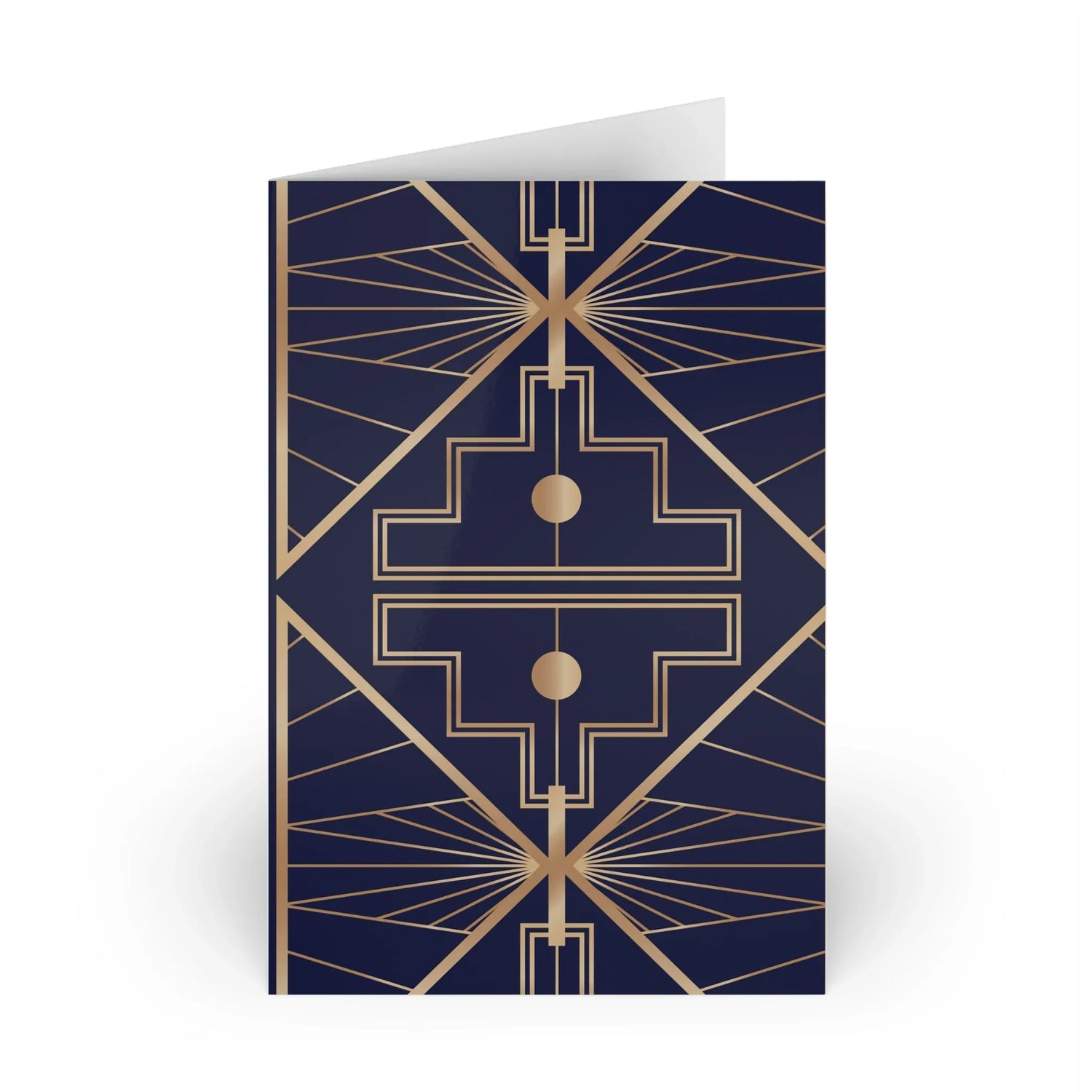 Art Deco Patterns Blue #8 Leaf Greeting Card - Elegant - Laure Leprince - Artiste Peintre