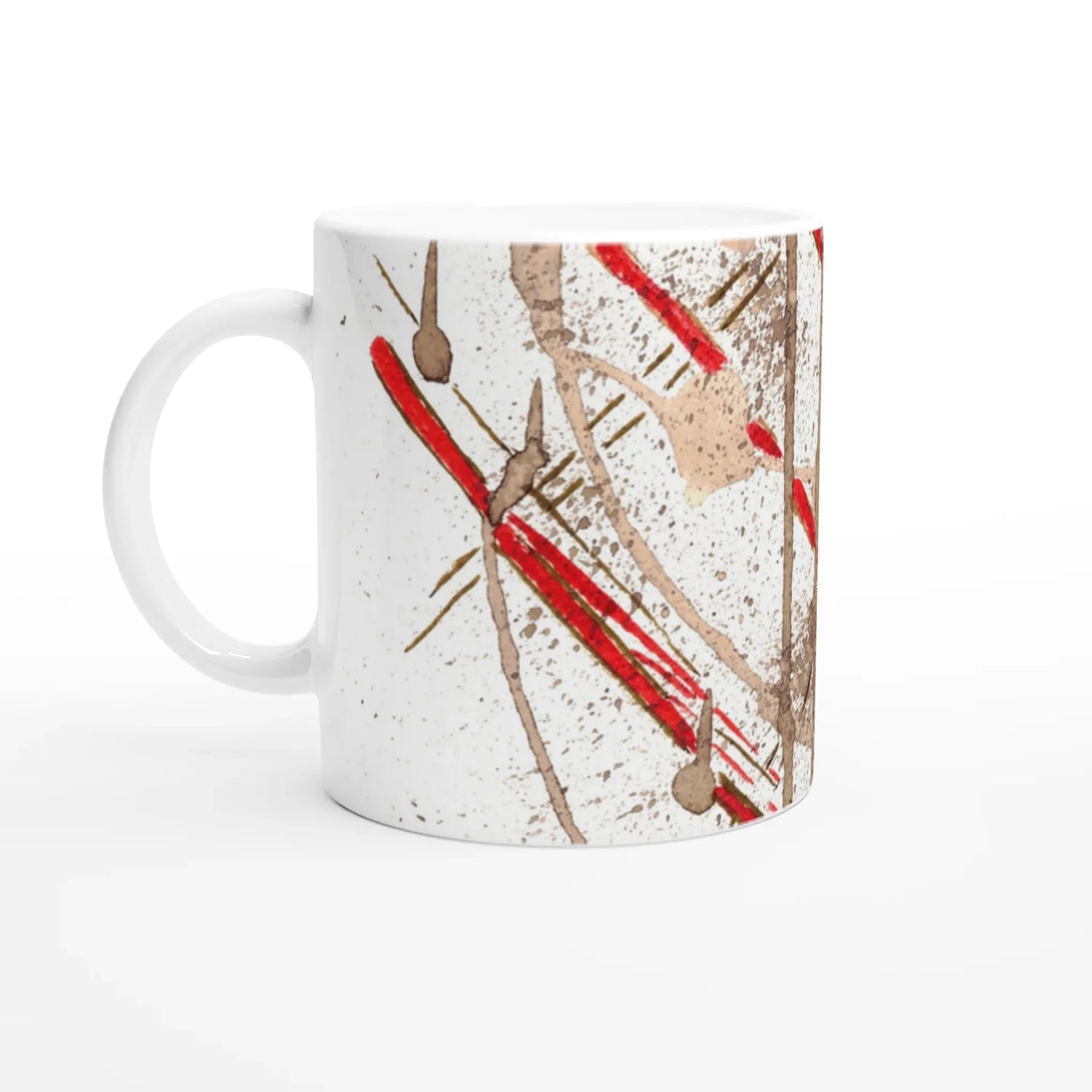 Mug en céramique blanche 325 ml avec intérieur coloré particules – Élégance et originalité au quotidien - Laure Leprince - Artiste Peintre