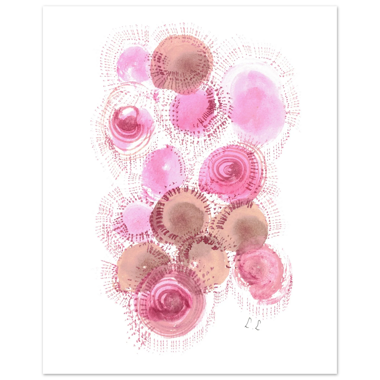 Affiche premium sur papier mat Rose – Art mural de qualité supérieure - Laure Leprince - Artiste Peintre
