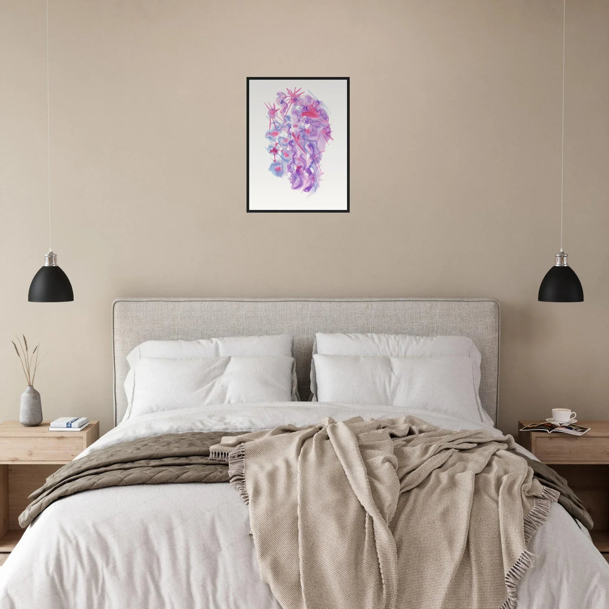 Affiche Encadrée Museum-Quality Matte Paper Wooden Framed Nebuleuse Pourpre - Laure Leprince - Artiste Peintre