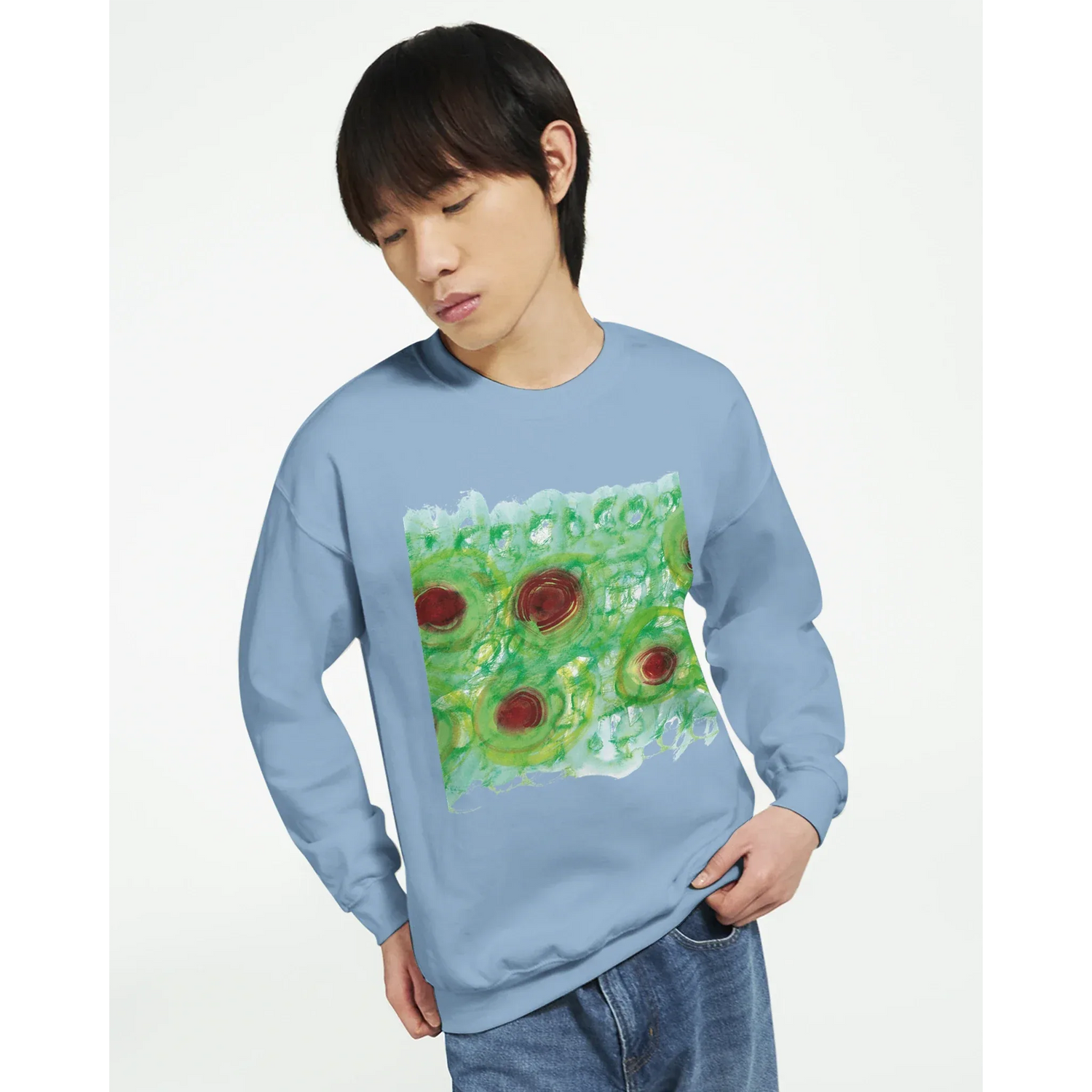 Sweatshirt Unisexe Classique Green Echo – Impression Artistique Multicolore - Laure Leprince - Artiste Peintre