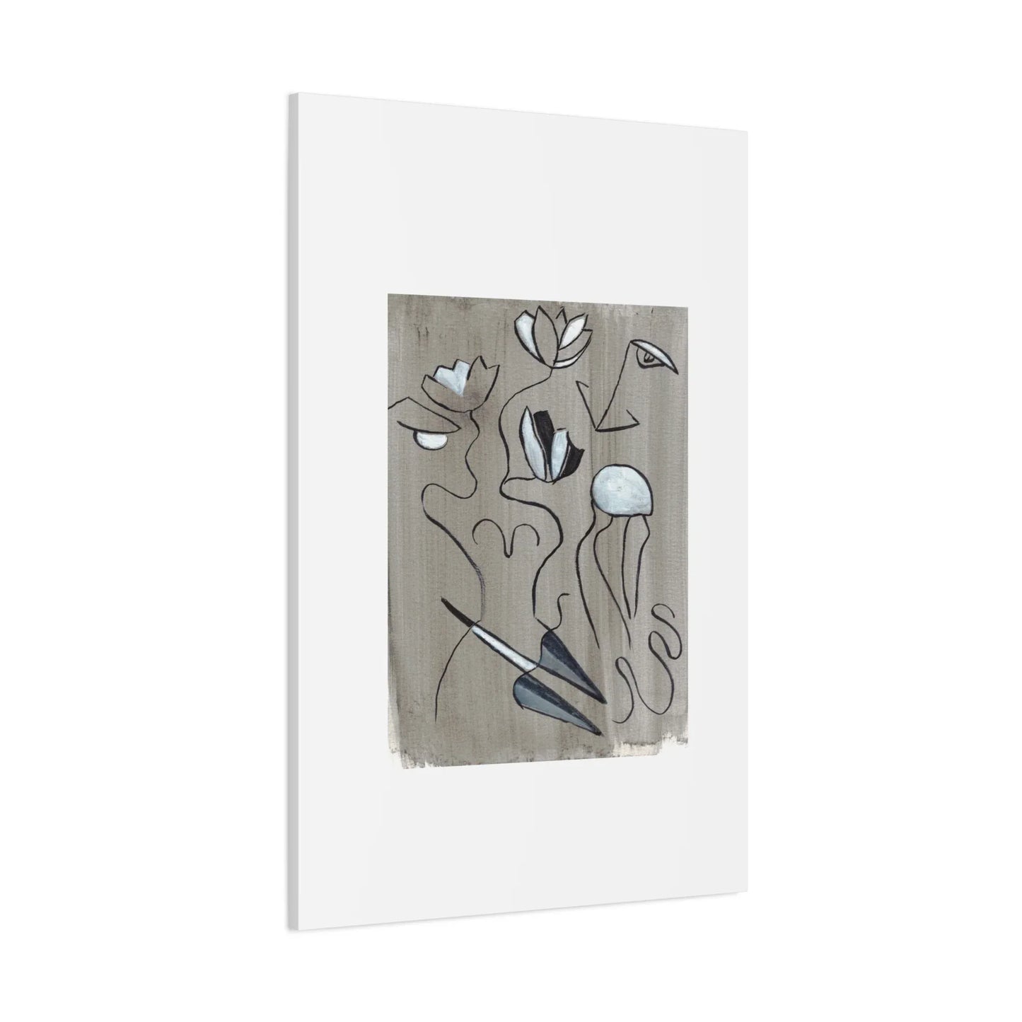 Abstract Femme Lotus Canvas Print — Modern Coastal Wall Art - Laure Leprince - Artiste Peintre
